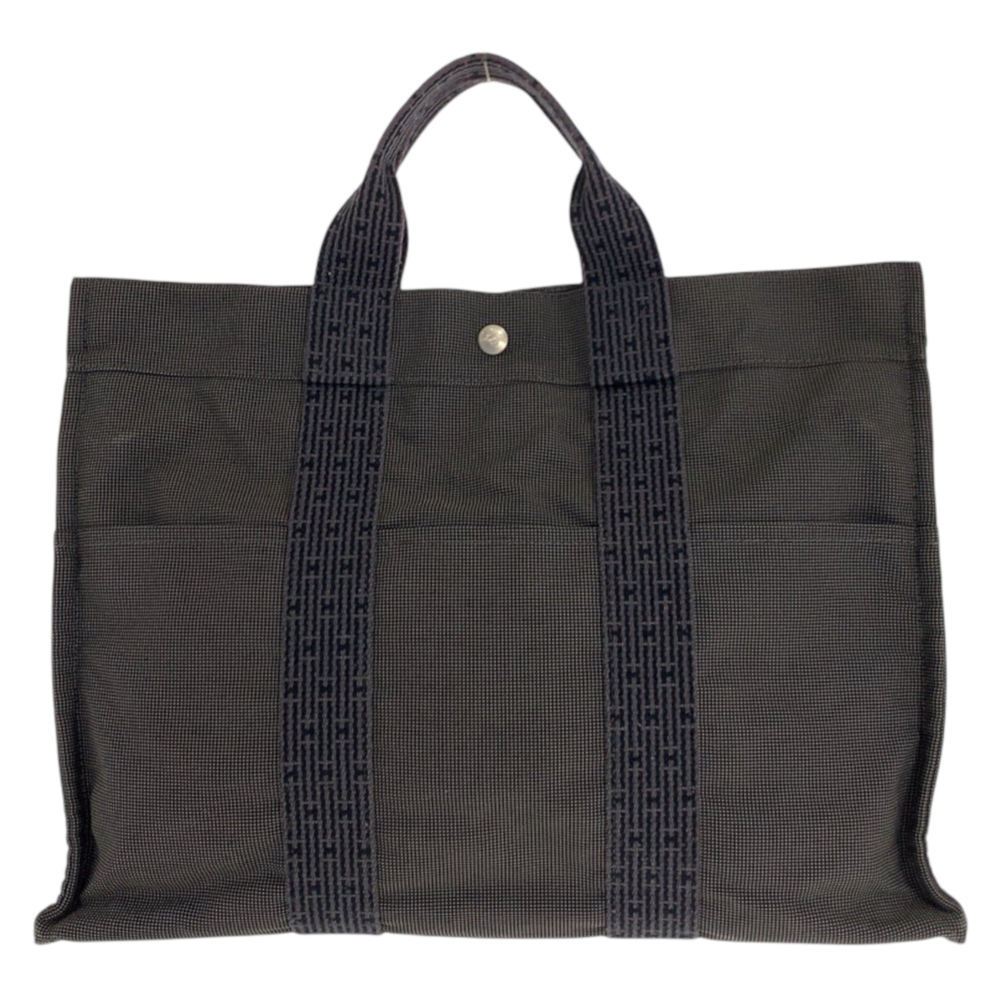 Hermes Her Line Gray Polyamide Polyester Handbag Tote Bag (Pre-Owned)