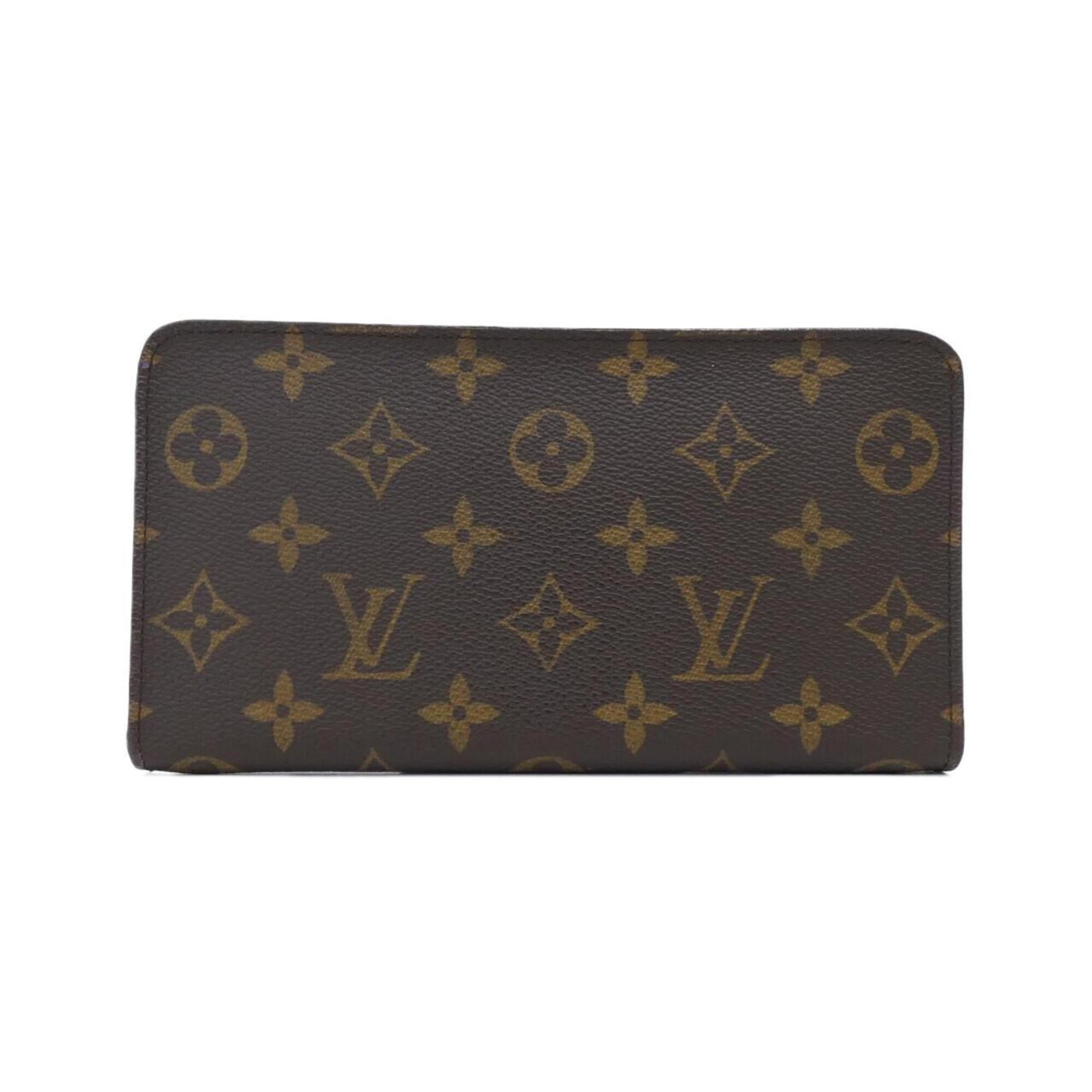 Louis Vuitton Marron Coated Canvas Long Wallet (Bi-Fold) (Pre-Owned)