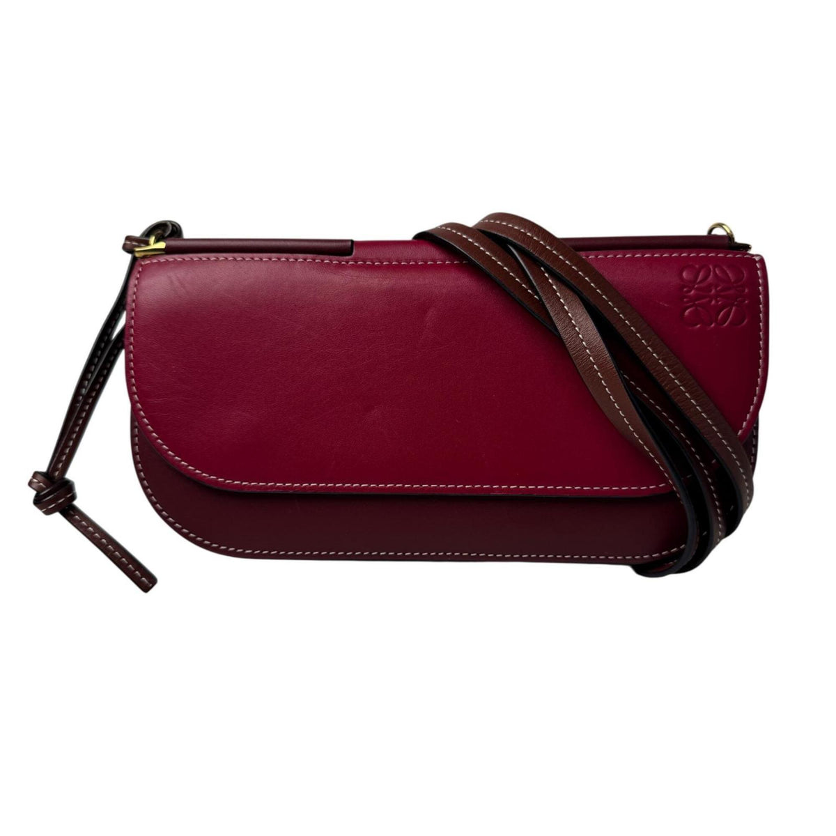 Loewe Bordeaux Leather Pochette Shoulder Bag (Pre-Owned)