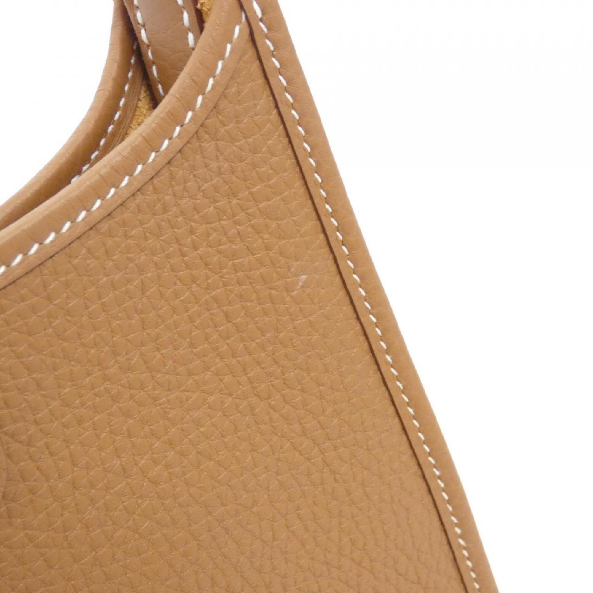 Hermes Brown Gold Brown Taurillon Clemence Leather Shoulder Bag (Pre-Owned)