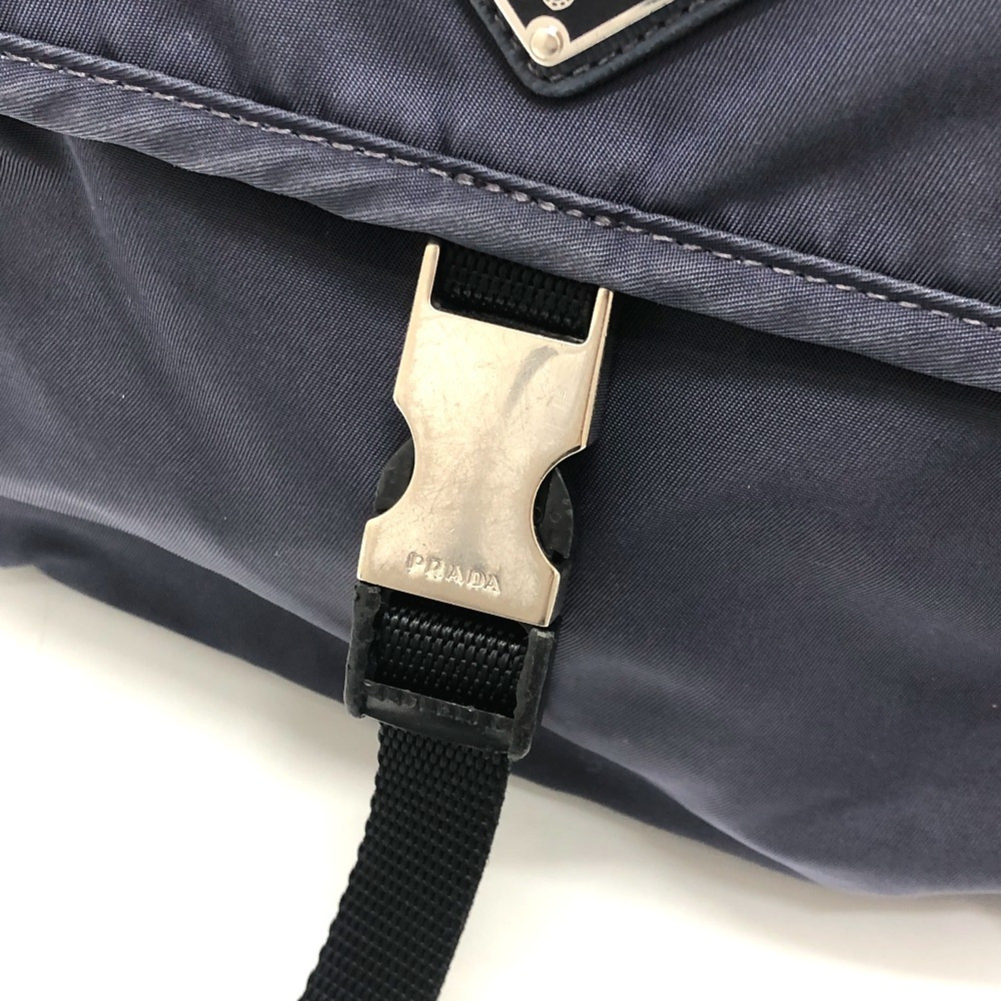 Prada Navy Nylon Shoulder Bag (Pre-Owned)