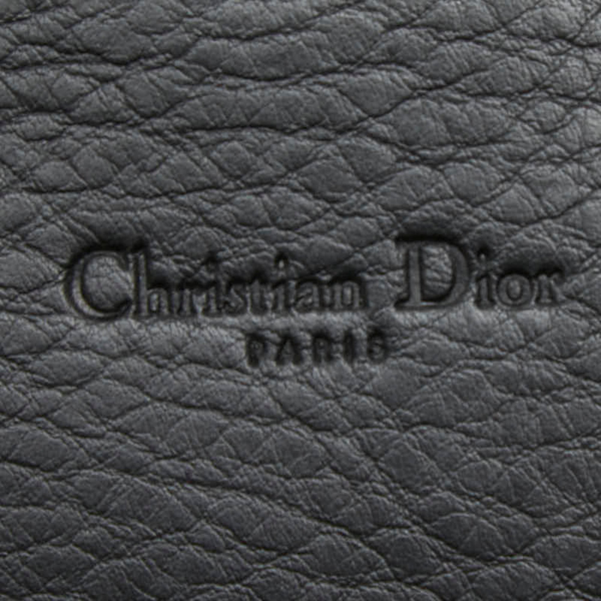 Christian Dior Black Canvas Leather Long Wallet (Bi-Fold) (Pre-Owned)