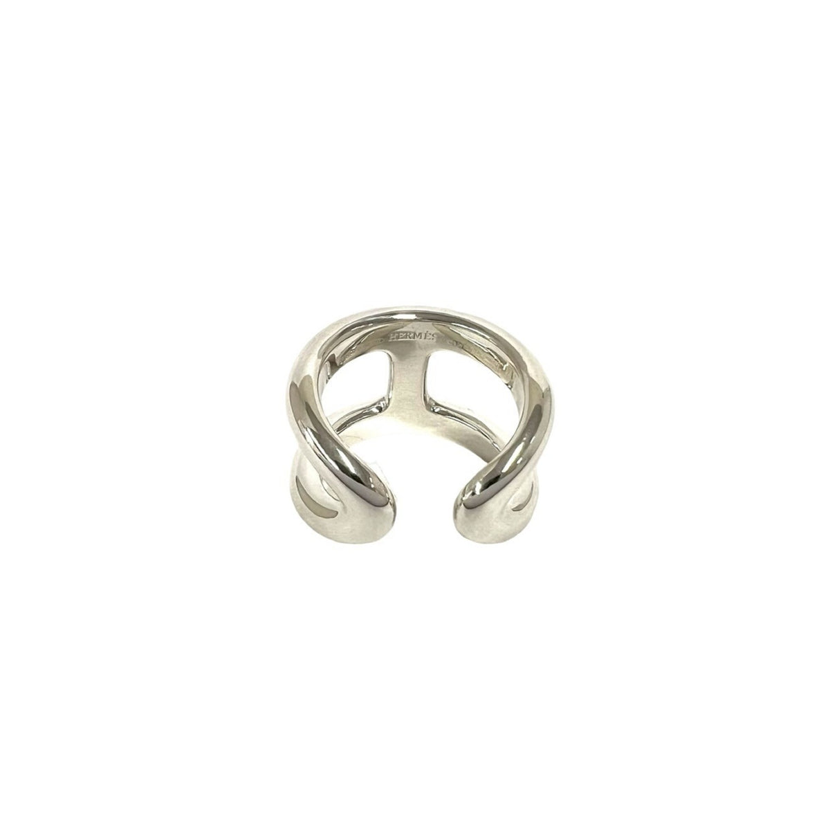 Hermes Silver Silver 925 Band Ring (Pre-Owned)