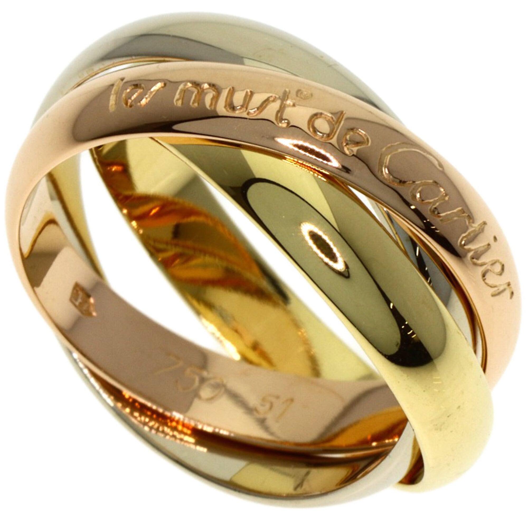 Cartier Trinity Pink White Yellow Band Ring (Pre-Owned)