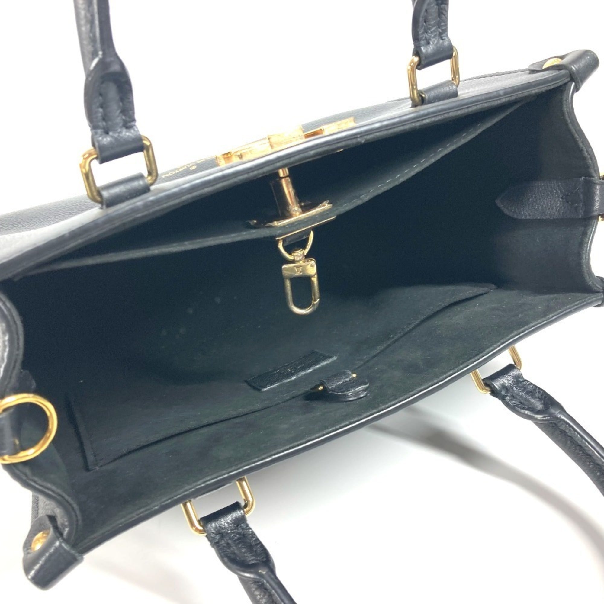 Louis Vuitton Black Noir Leather Handbag Shoulder Bag Tote Bag (Pre-Owned)