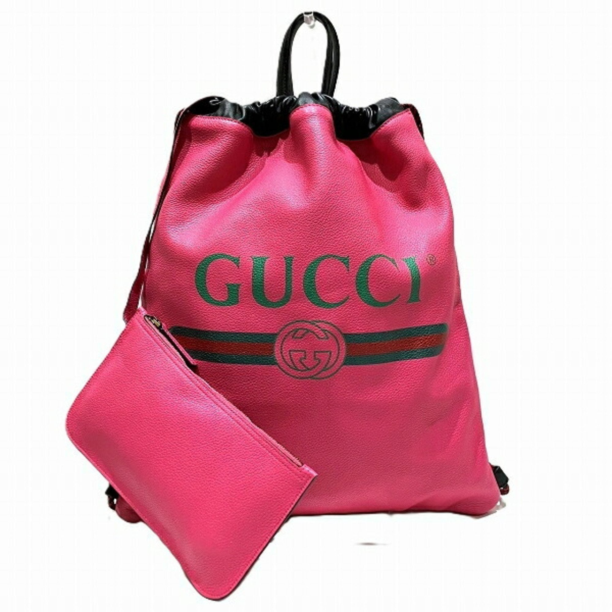 Gucci Pink Leather Backpack (Pre-Owned)