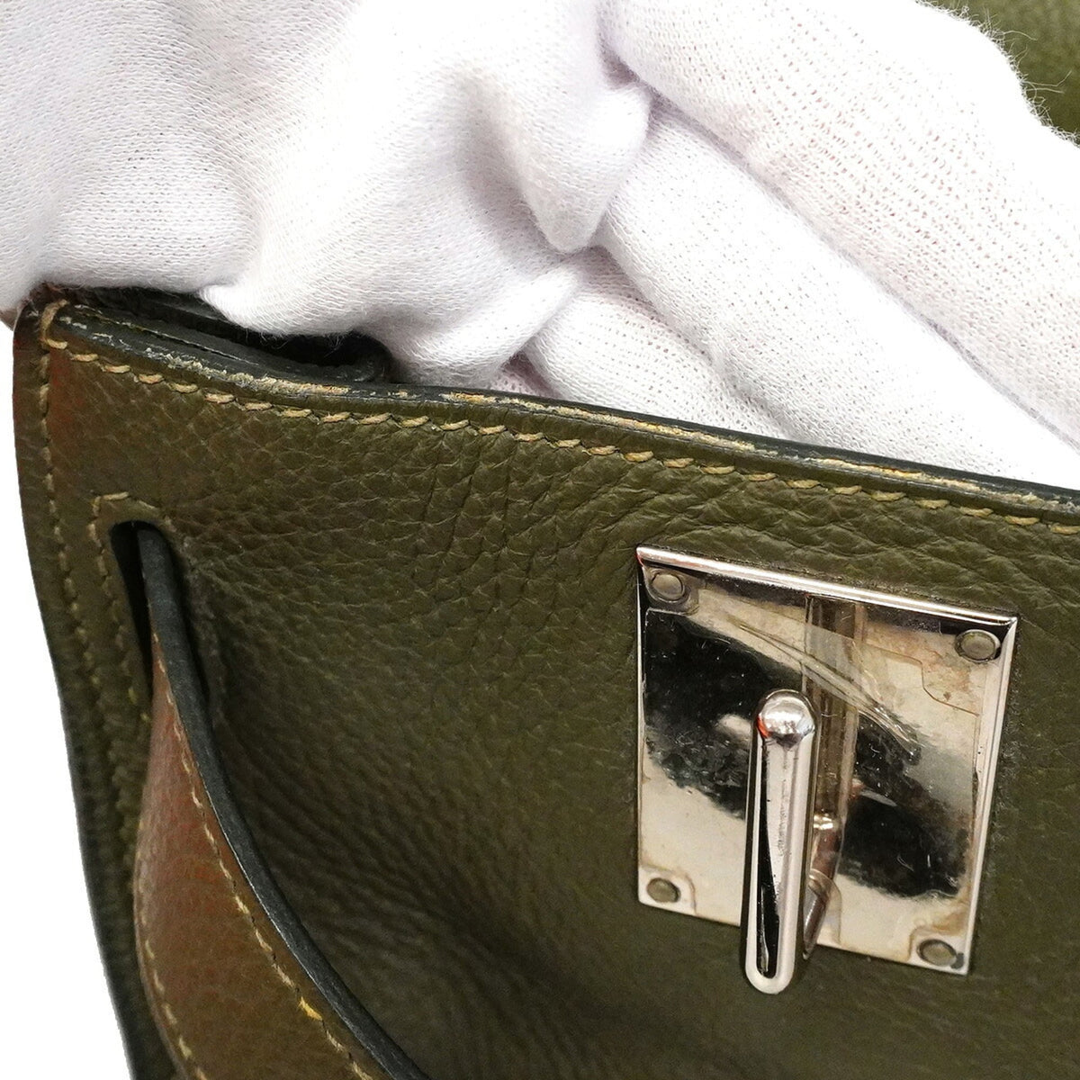 Hermes Green Taurillon Clemence Leather Shoulder Bag (Pre-Owned)
