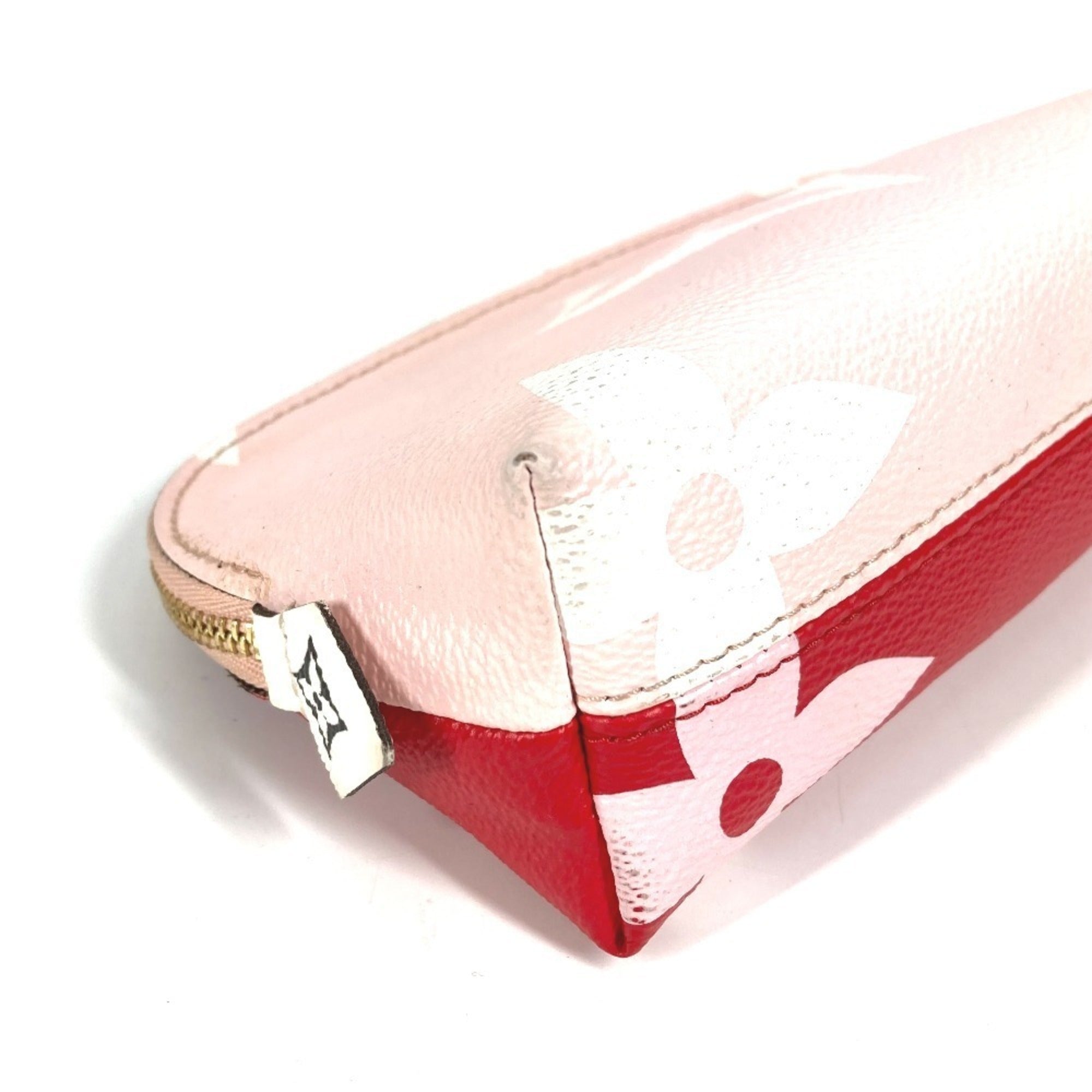 Louis Vuitton Pink Red Color Monogram Pouch (Pre-Owned)
