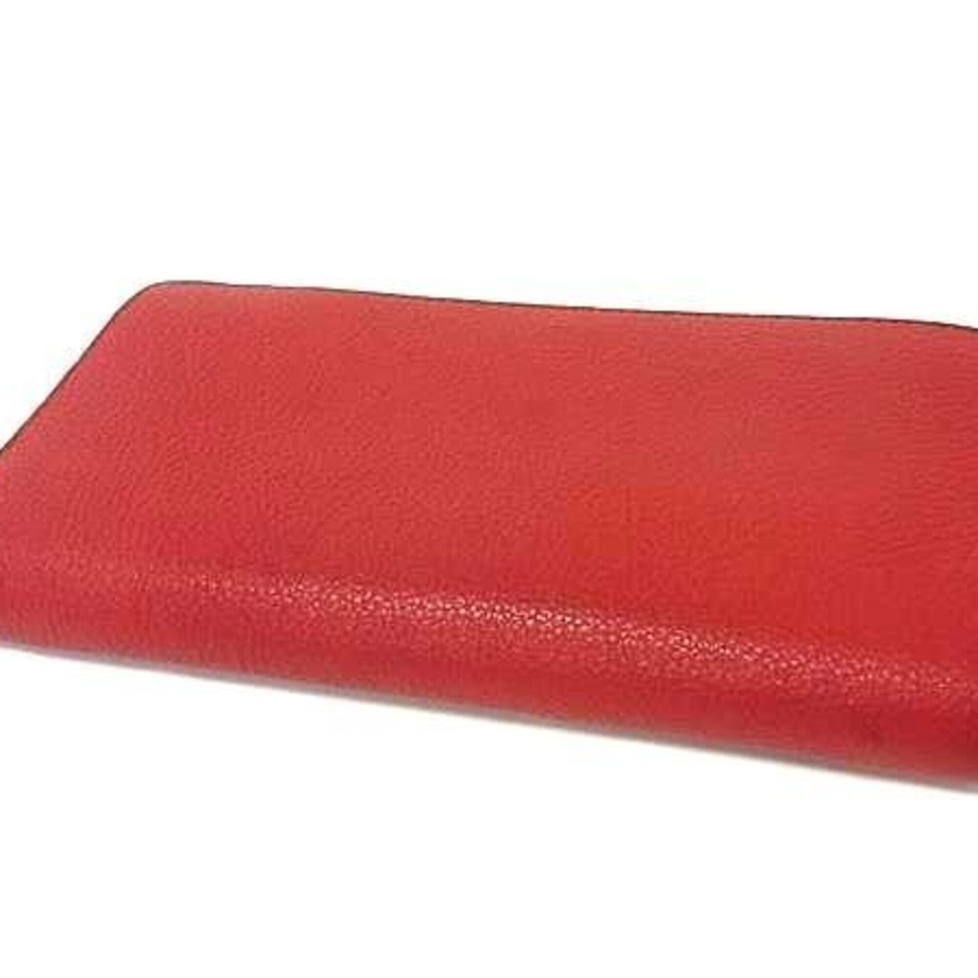 Balenciaga Red Color Leather Long Wallet (Bi-Fold) (Pre-Owned)