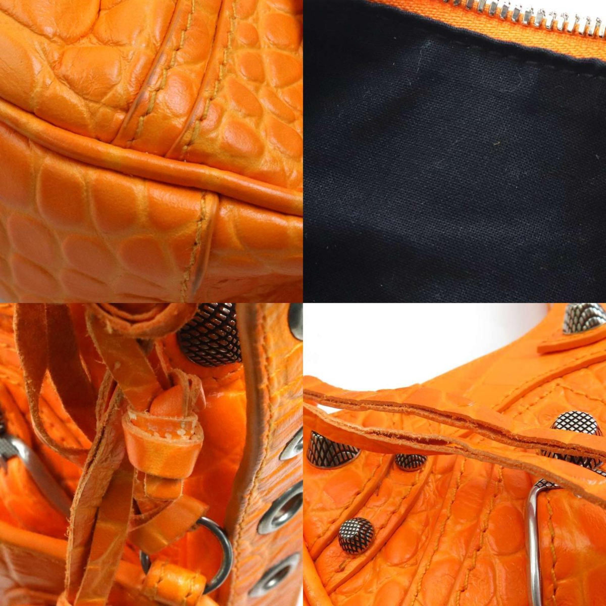 Balenciaga Orange Leather Pouch Shoulder Bag (Pre-Owned)