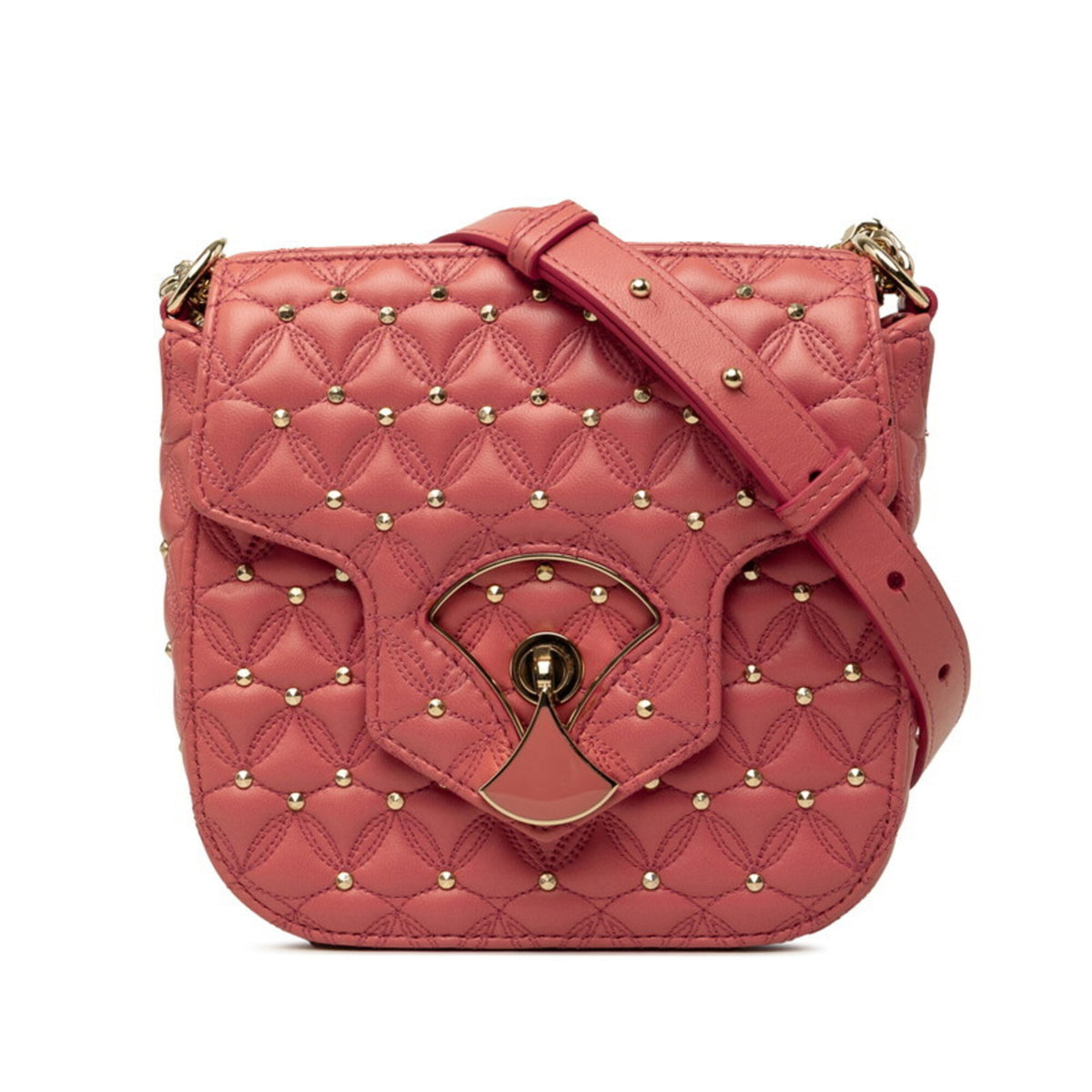Bvlgari Pink Leather Metal Shoulder Bag (Pre-Owned)