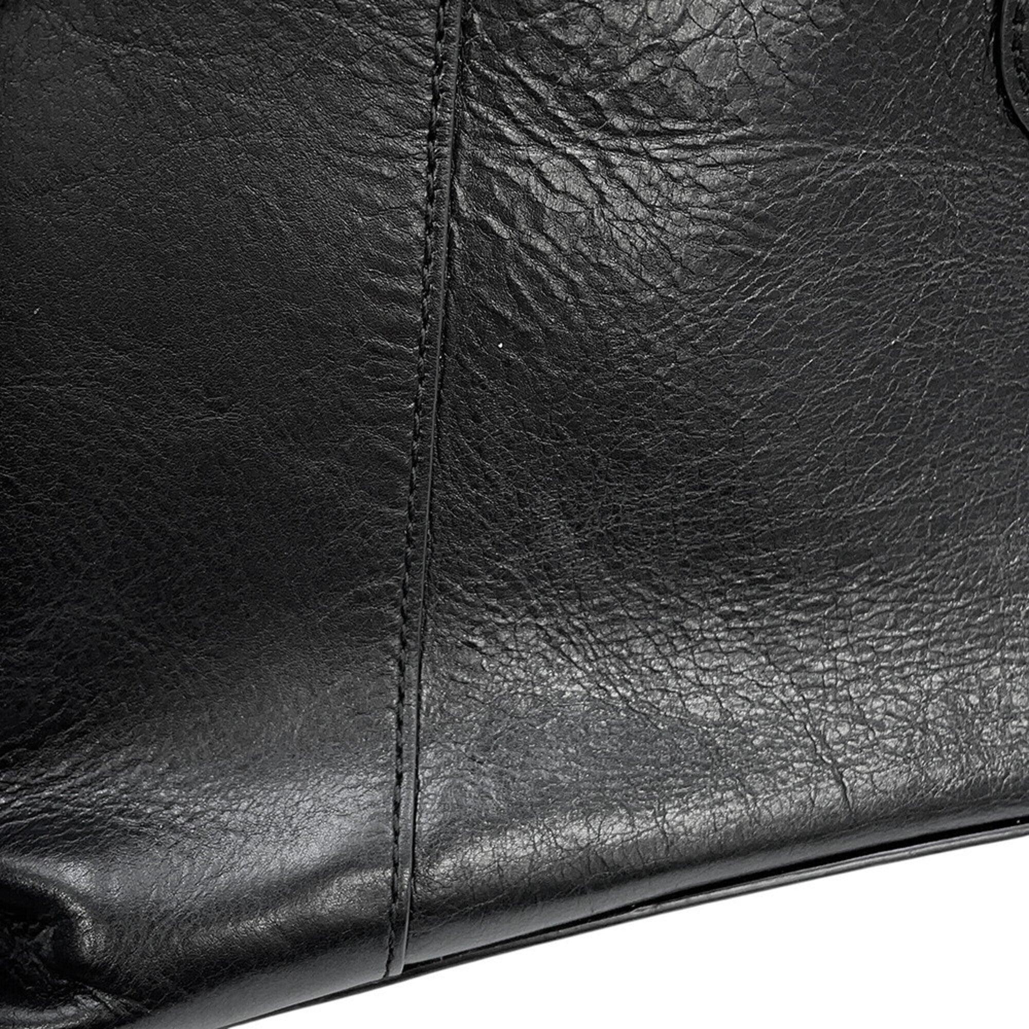 Balenciaga Black Leather Handbag Shoulder Bag (Pre-Owned)