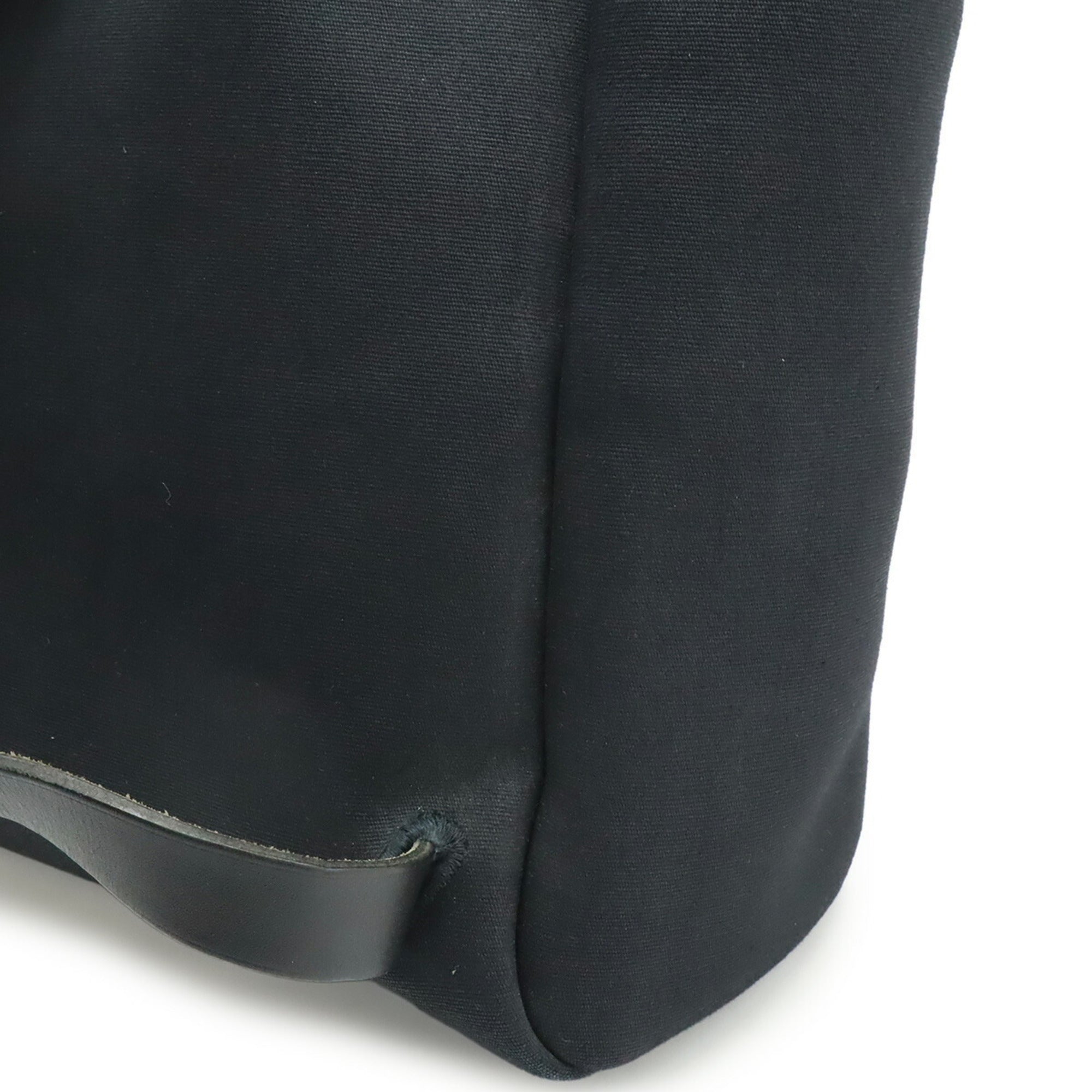 Hermes Her Bag Black Toile Officier Leather Backpack Handbag (Pre-Owned)