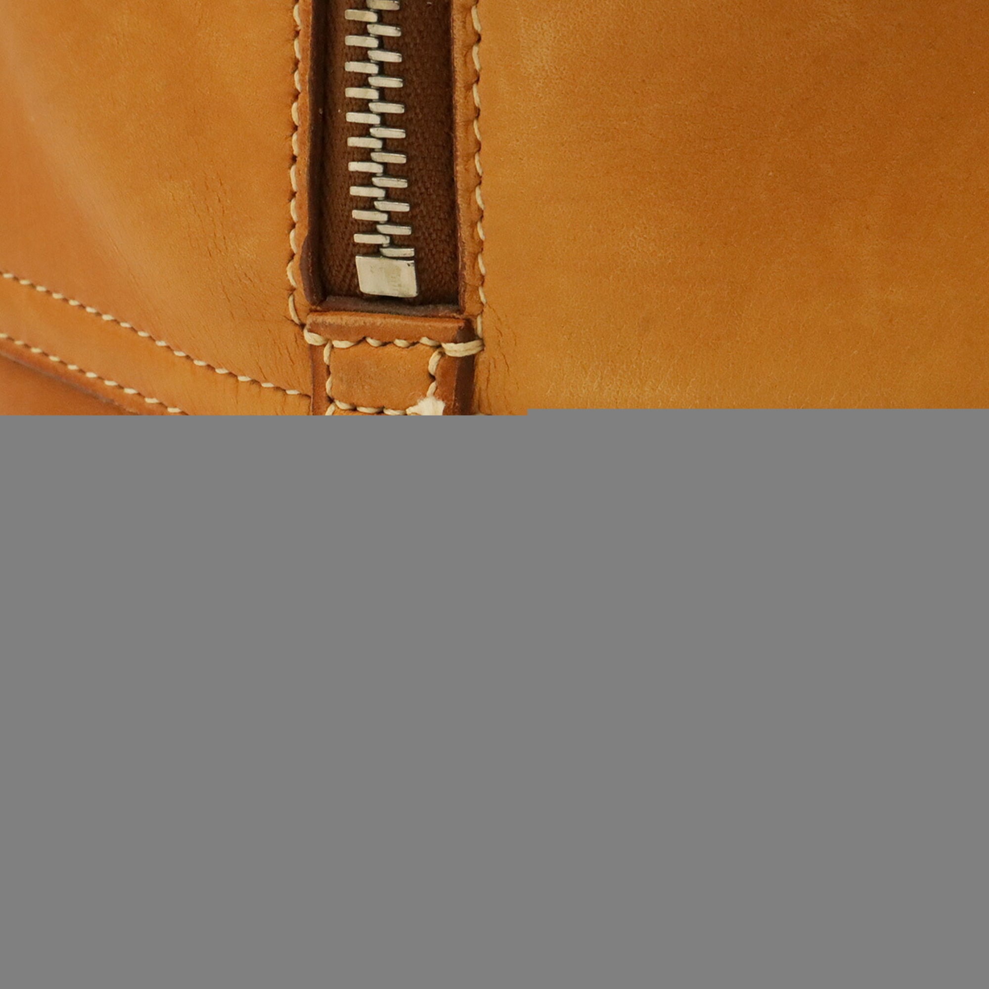 Hermes Light Brown Natural Crinoline Leather Boston Bag (Pre-Owned)