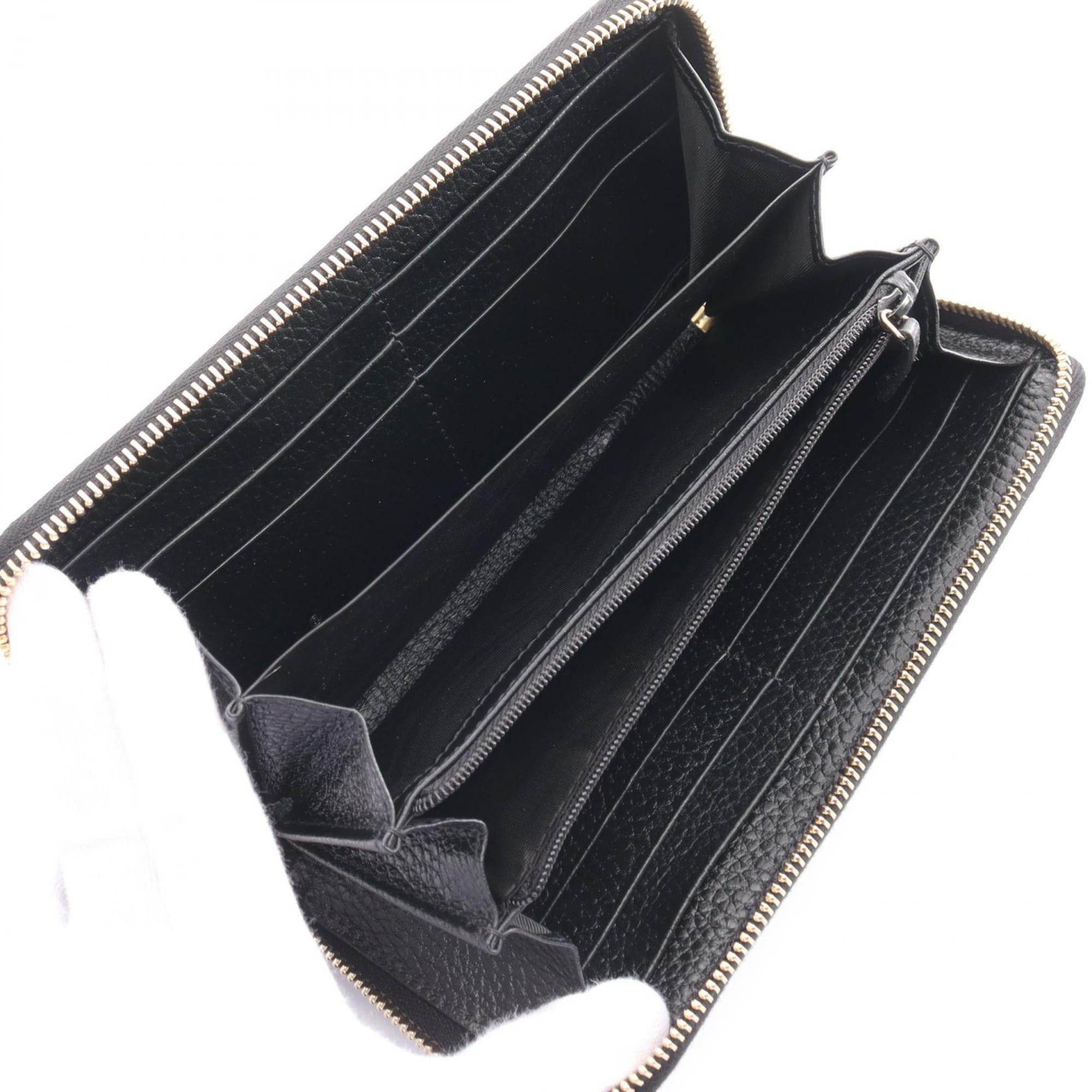Gucci Black Leather Long Wallet (Bi-Fold) (Pre-Owned)