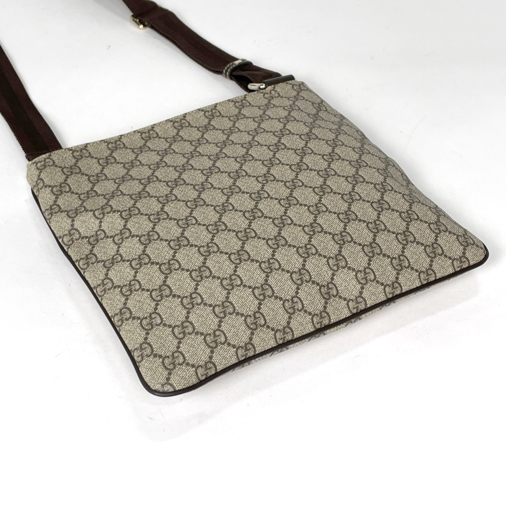 Gucci Brown Coated Canvas Leather Shoulder Bag (Pre-Owned)