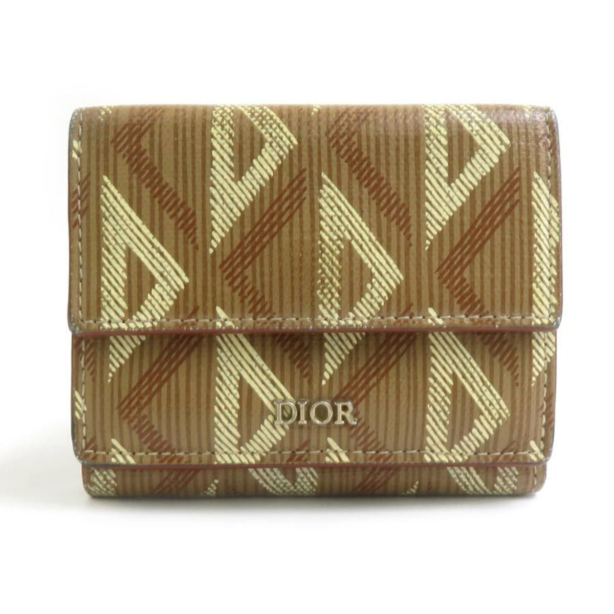 Christian Dior Brown Leather Wallet (Tri-Fold) (Pre-Owned)