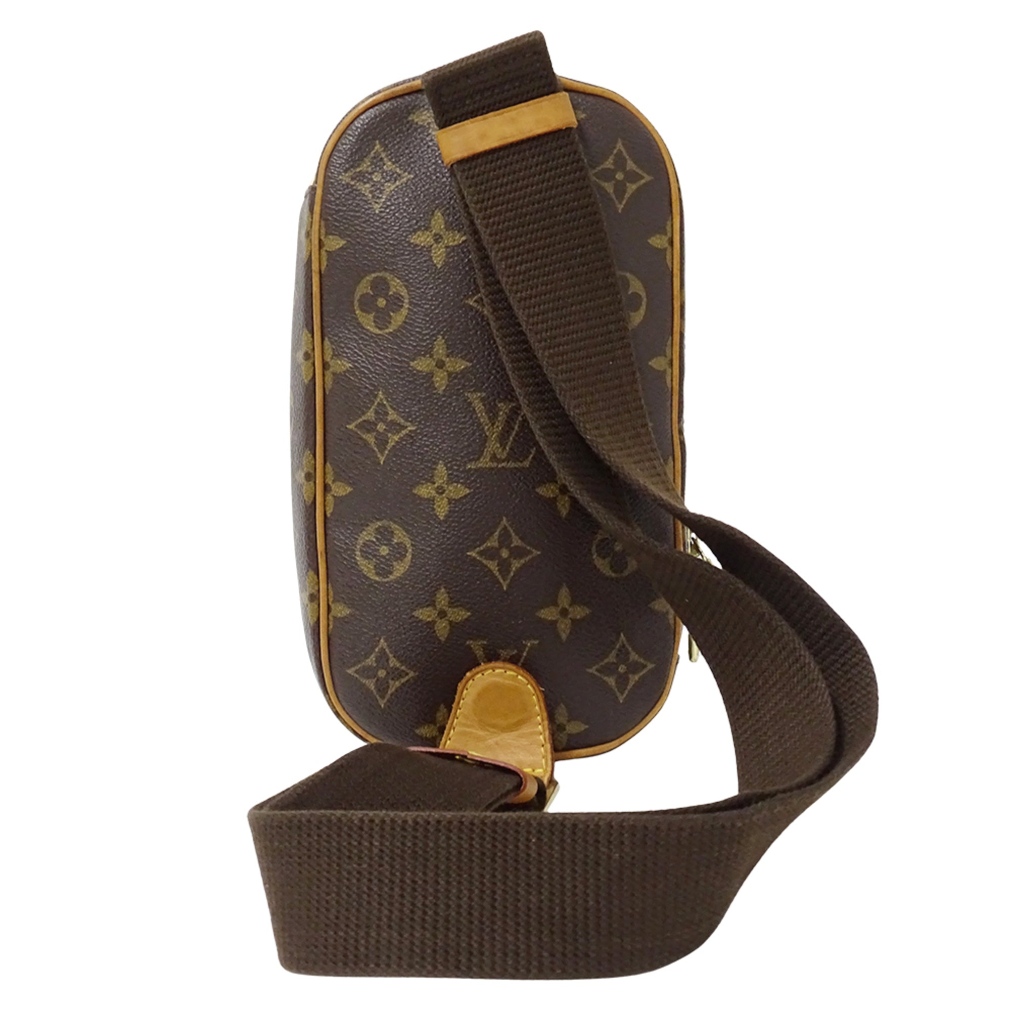 Louis Vuitton Brown Monogram Canvas Handbag Pochette Shoulder Bag Sling Bag (Pre-Owned)