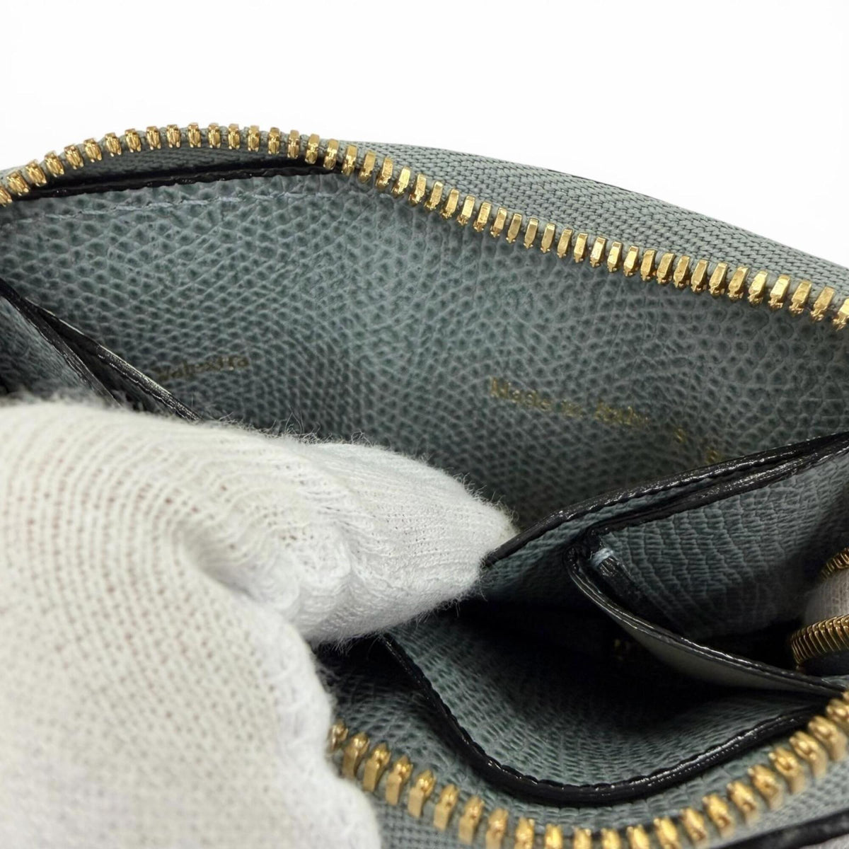 Valextra Blue Gray Leather Coin Purse/Coin Case (Pre-Owned)