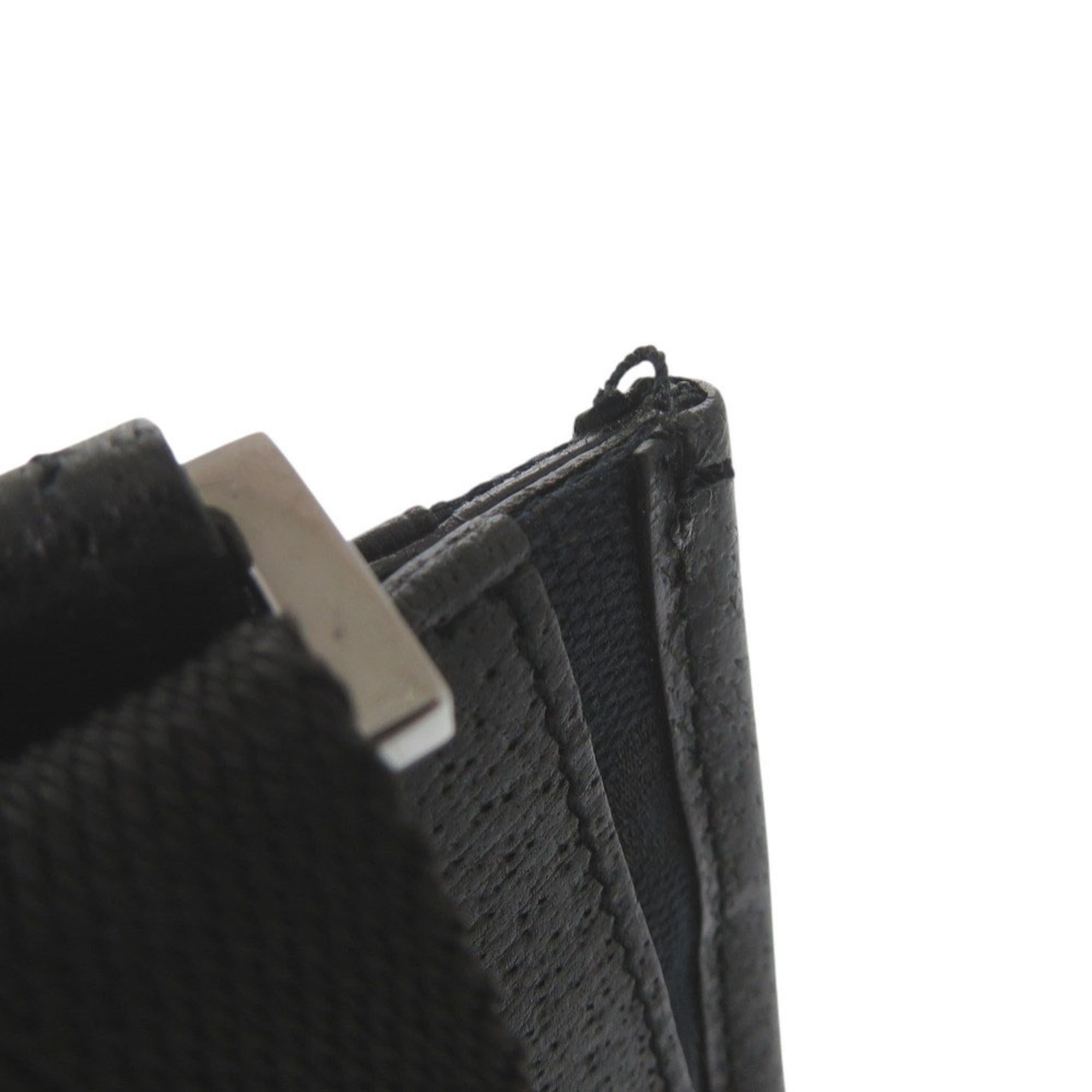 Gucci Black Gg Canvas Leather Shoulder Bag (Pre-Owned)