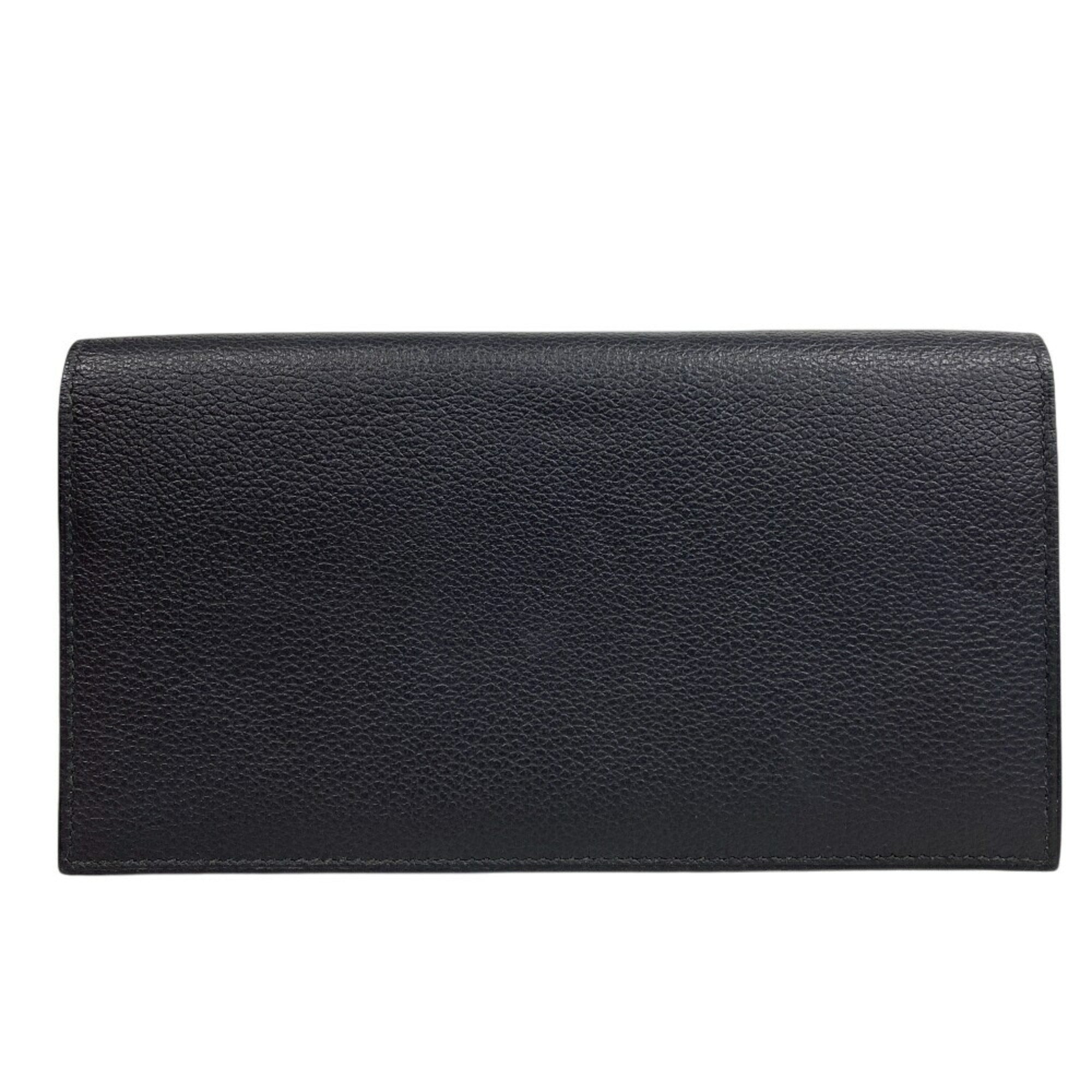 Hermes Black Leather Long Wallet (Bi-Fold) (Pre-Owned)