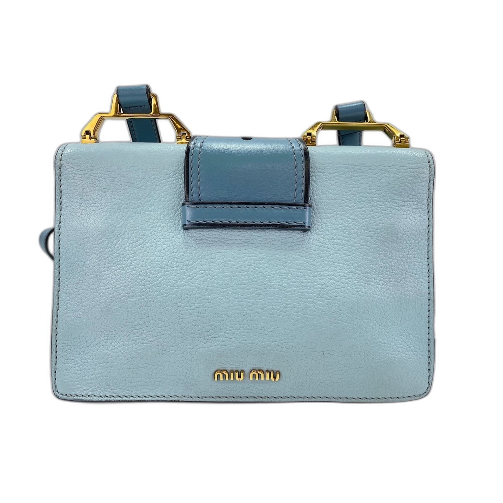 Miu Miu Blue Leather Shoulder Bag (Pre-Owned)