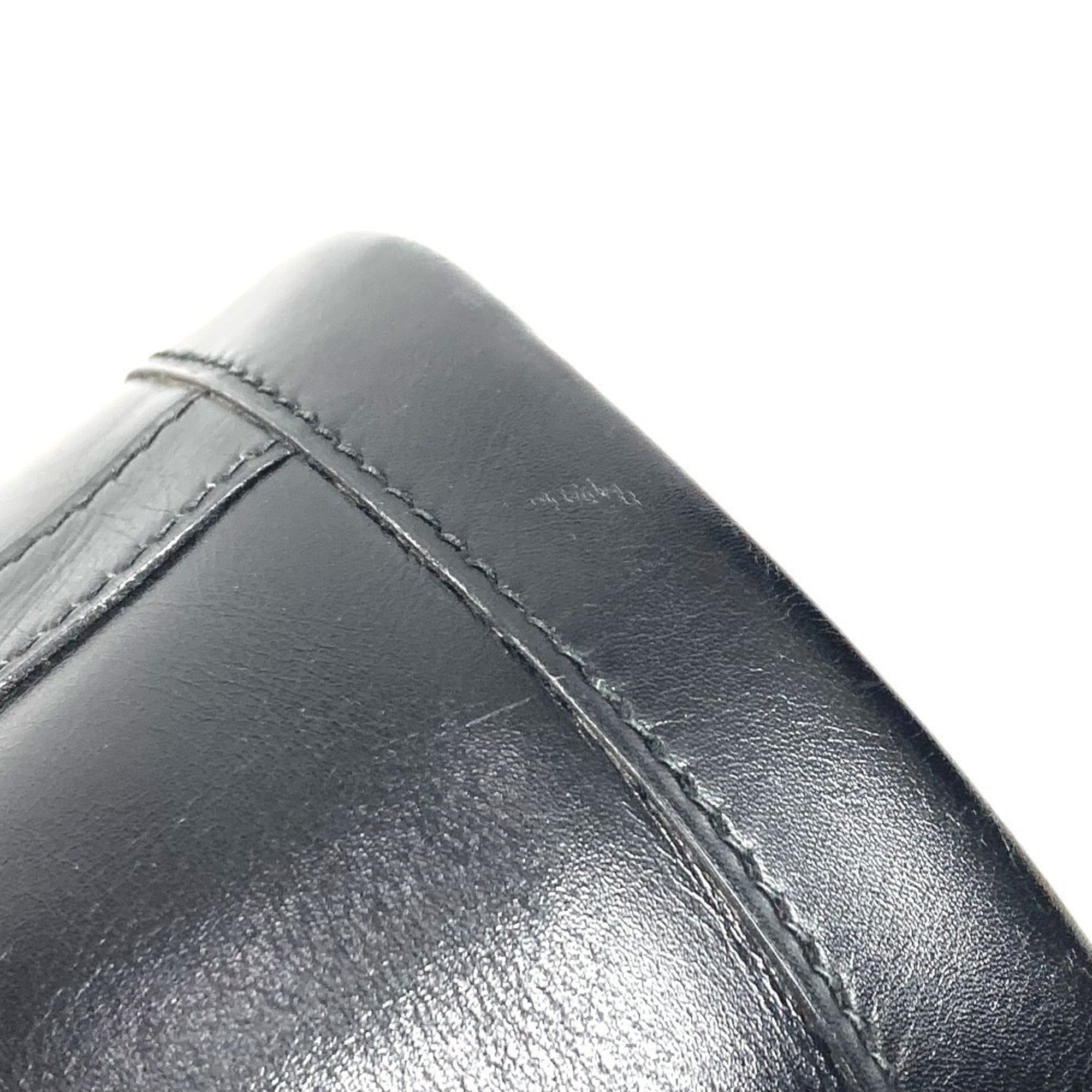 Hermes Black Leather Boston Bag Handbag (Pre-Owned)