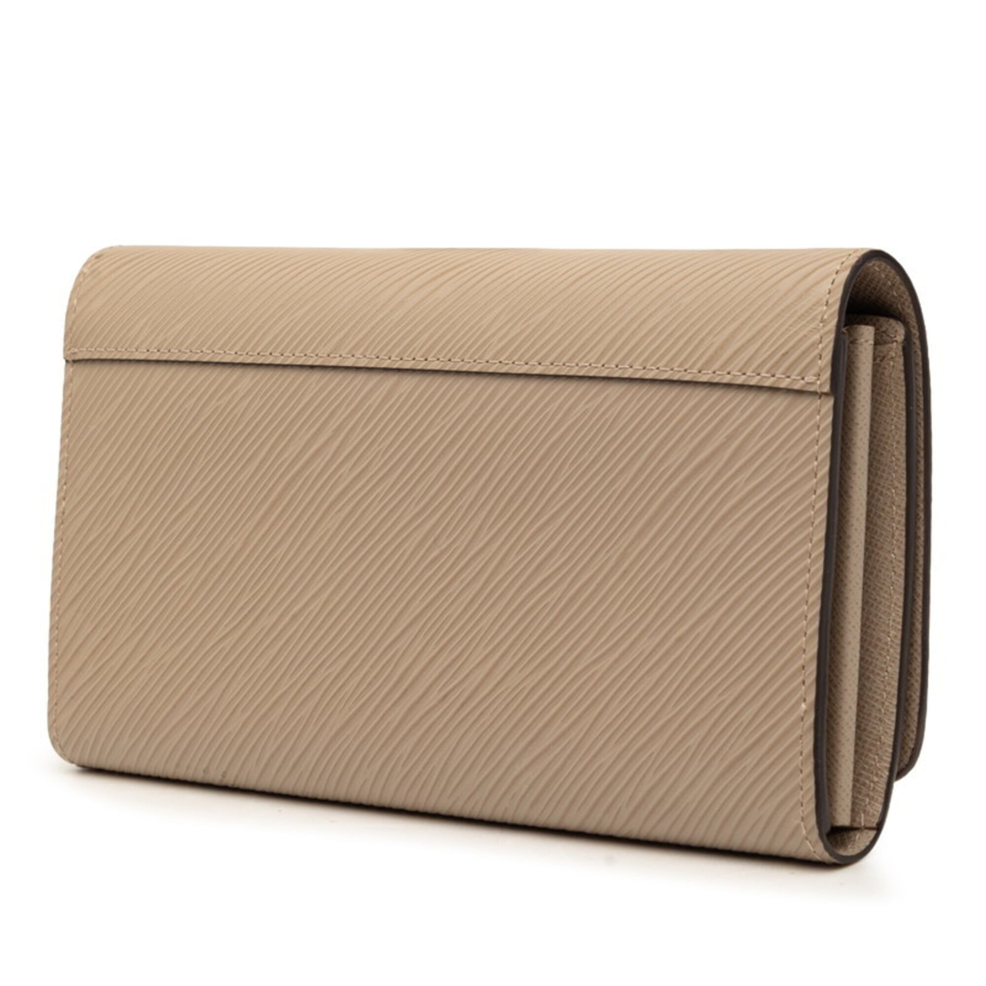 Louis Vuitton Beige Leather Long Wallet (Bi-Fold) (Pre-Owned)