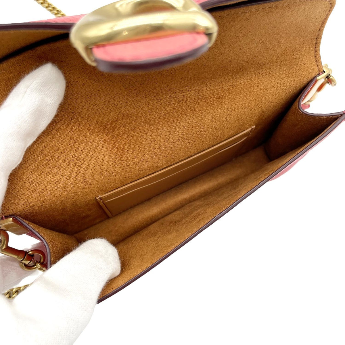 Coach Orange Pink Leather Shoulder Bag (Pre-Owned)