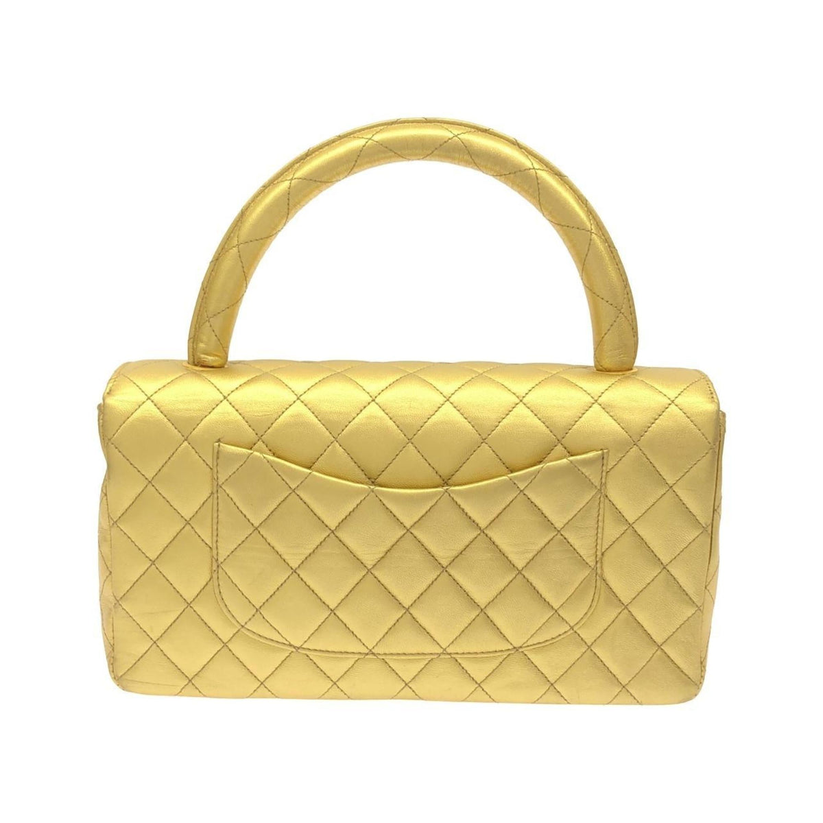 Chanel Gold Leather Handbag (Pre-Owned)