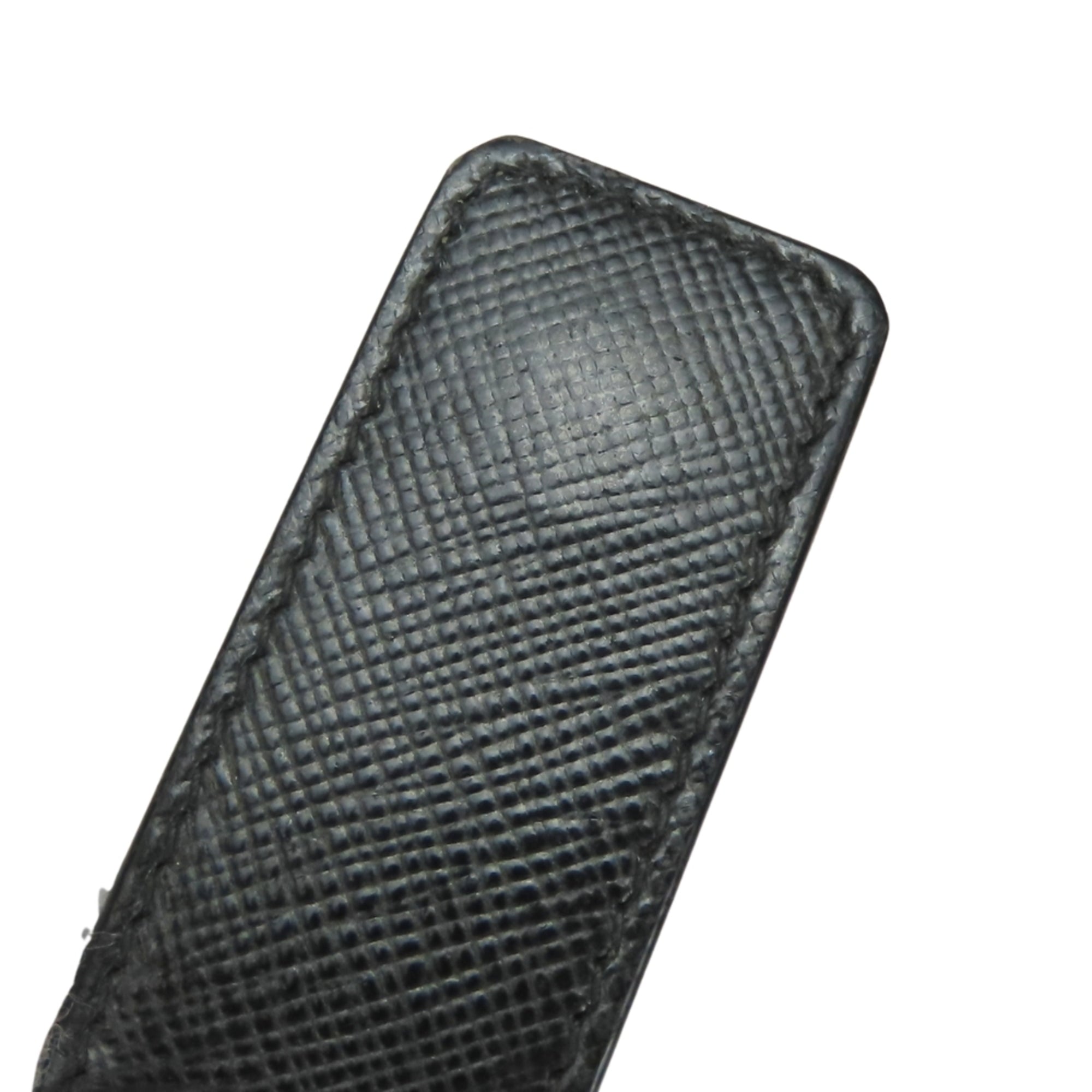 Prada Black Metallic Gray Leather Bill Wallet (Bi-Fold) (Pre-Owned)