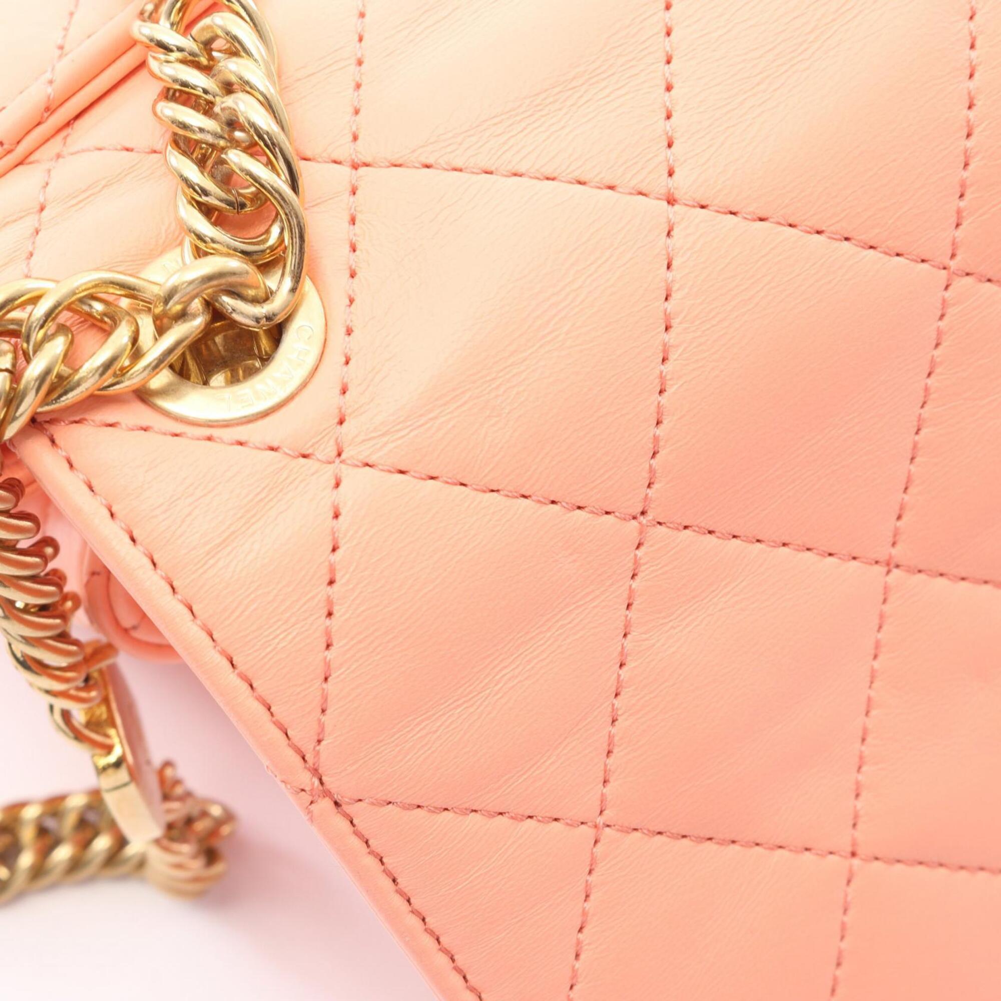 Chanel Orange Leather Handbag Shoulder Bag (Pre-Owned)