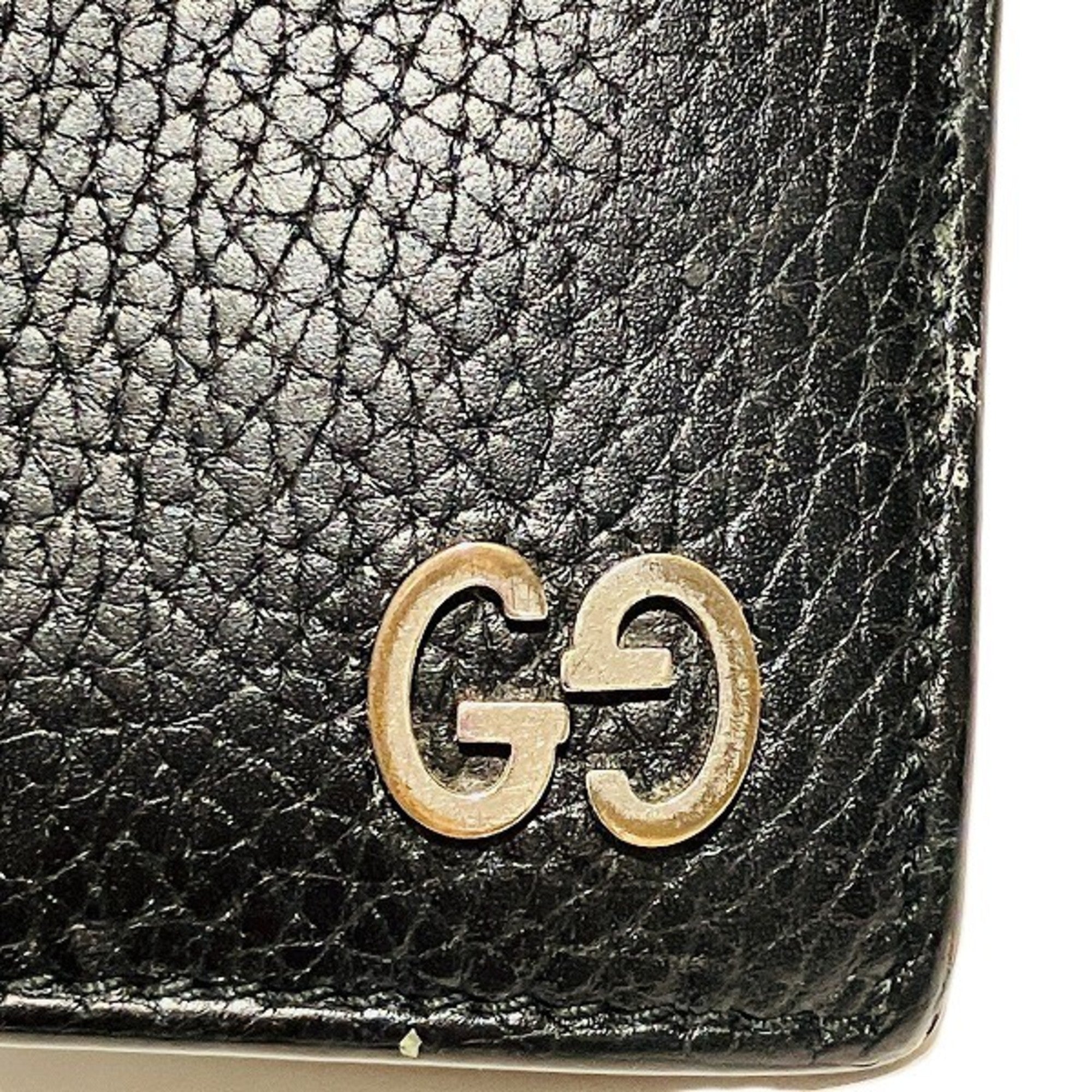 Gucci Black Leather Long Bill Wallet (Bi-Fold) (Pre-Owned)