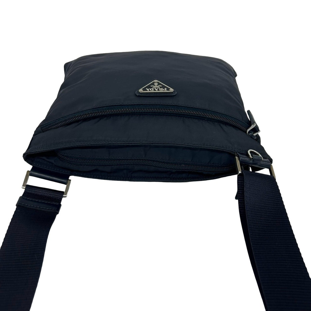 Prada Navy Nylon Pochette Shoulder Bag (Pre-Owned)