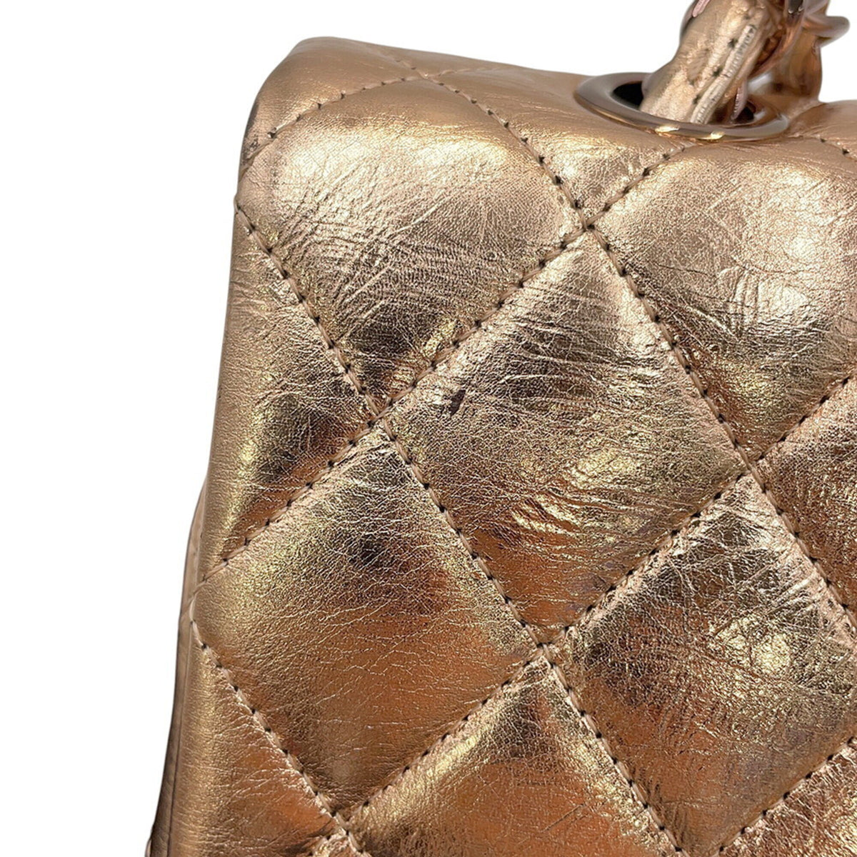Chanel Gold Pink Handbag Shoulder Bag (Pre-Owned)