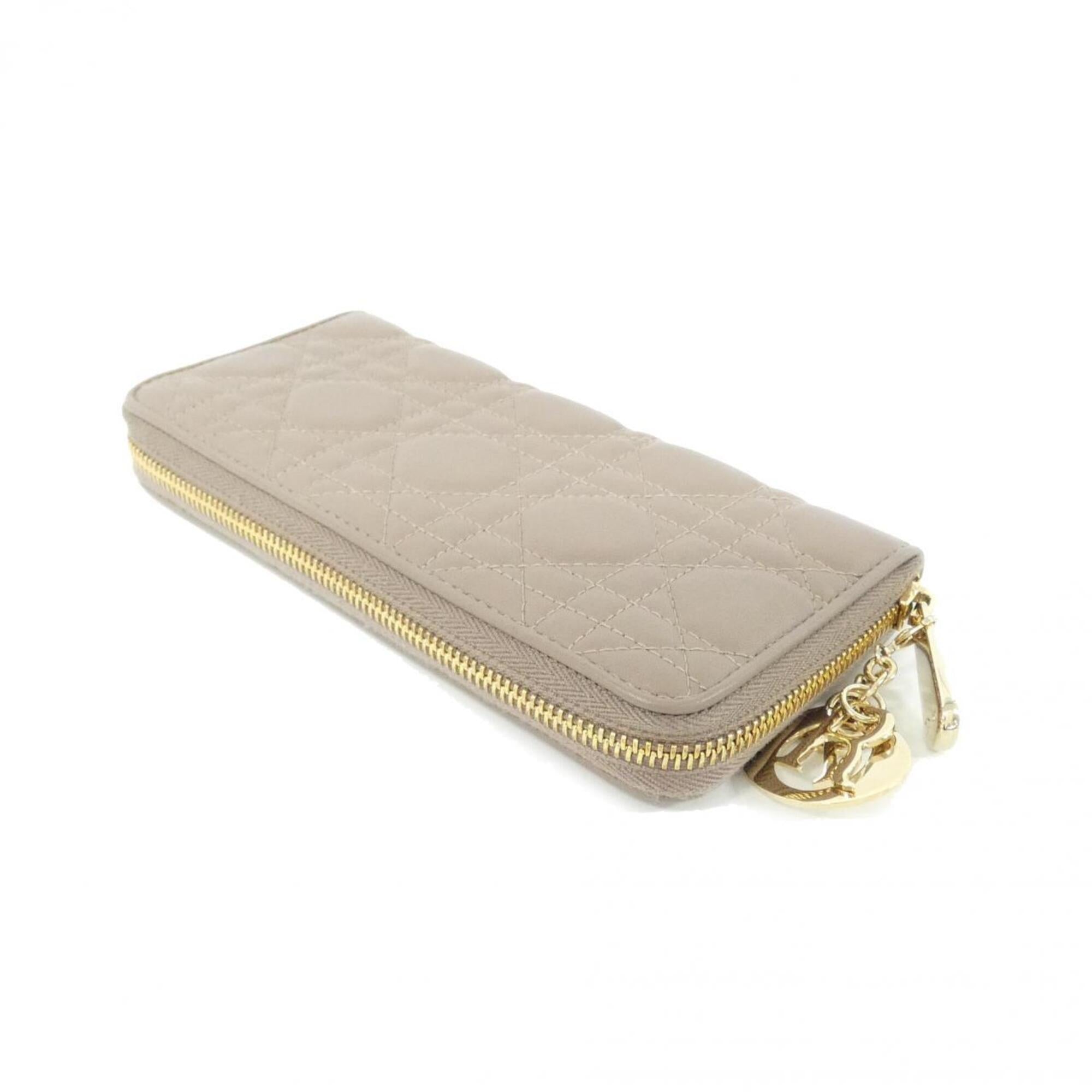 Christian Dior Brown Leather Long Wallet (Bi-Fold) (Pre-Owned)