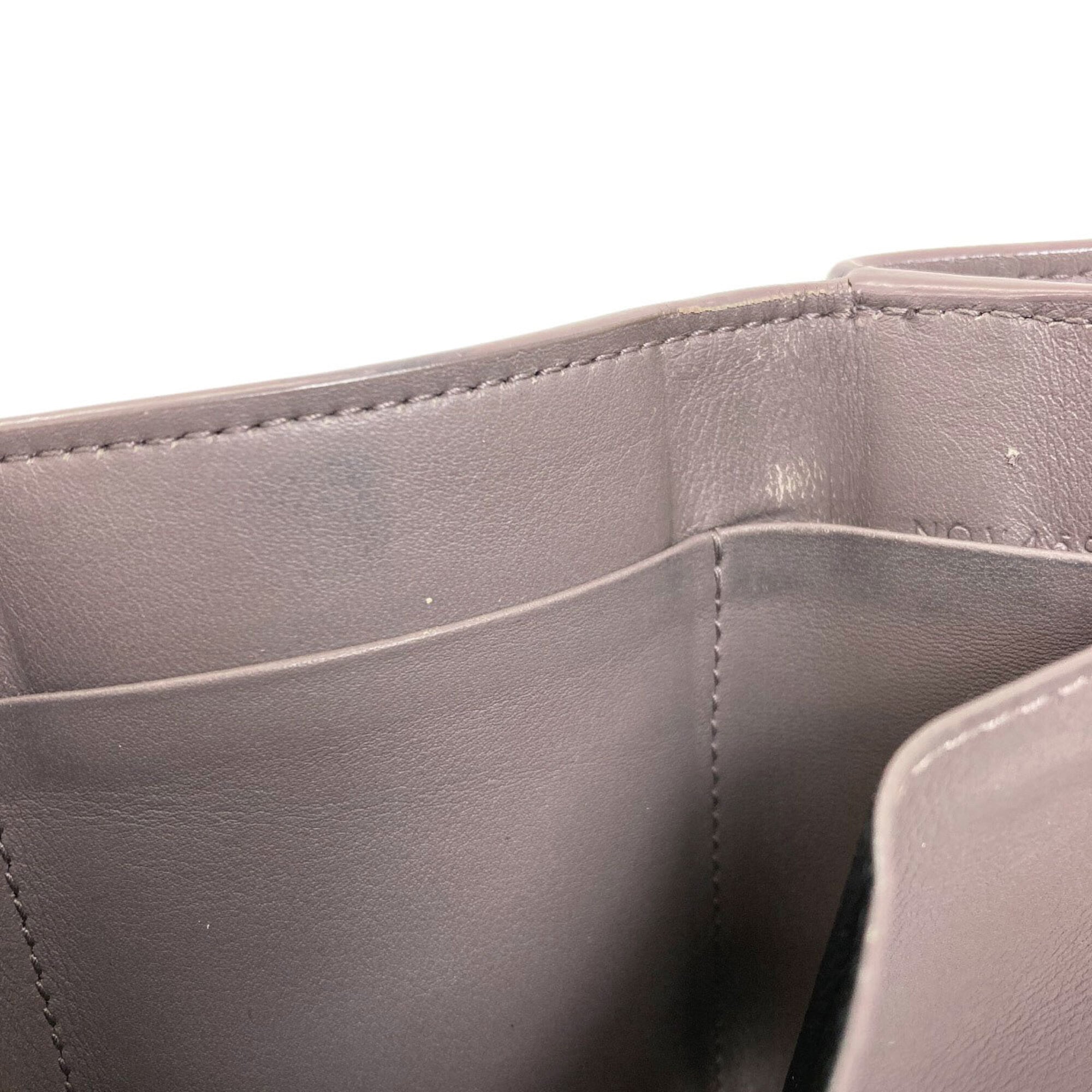 Yves Saint Laurent Gray Leather Wallet (Tri-Fold) (Pre-Owned)