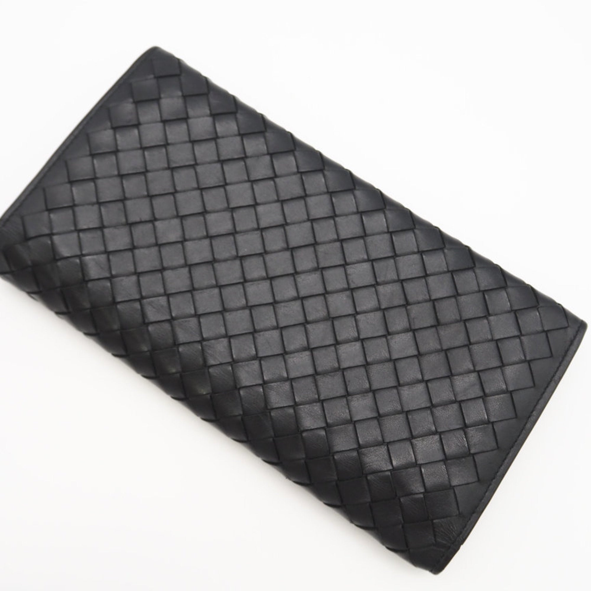 Bottega Veneta Black Leather Long Wallet (Bi-Fold) (Pre-Owned)