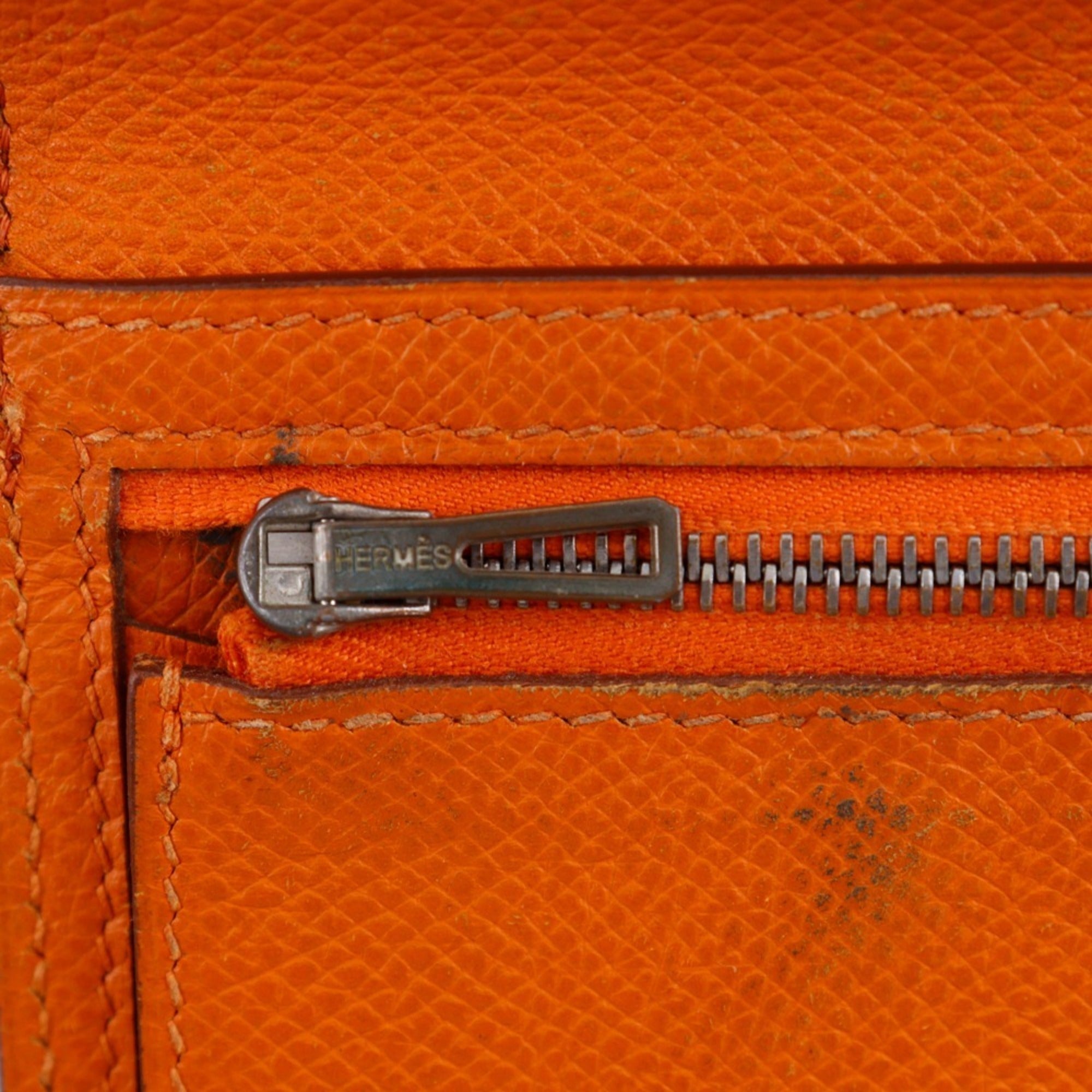 Hermes Orange Epsom Leather Long Wallet (Bi-Fold) (Pre-Owned)