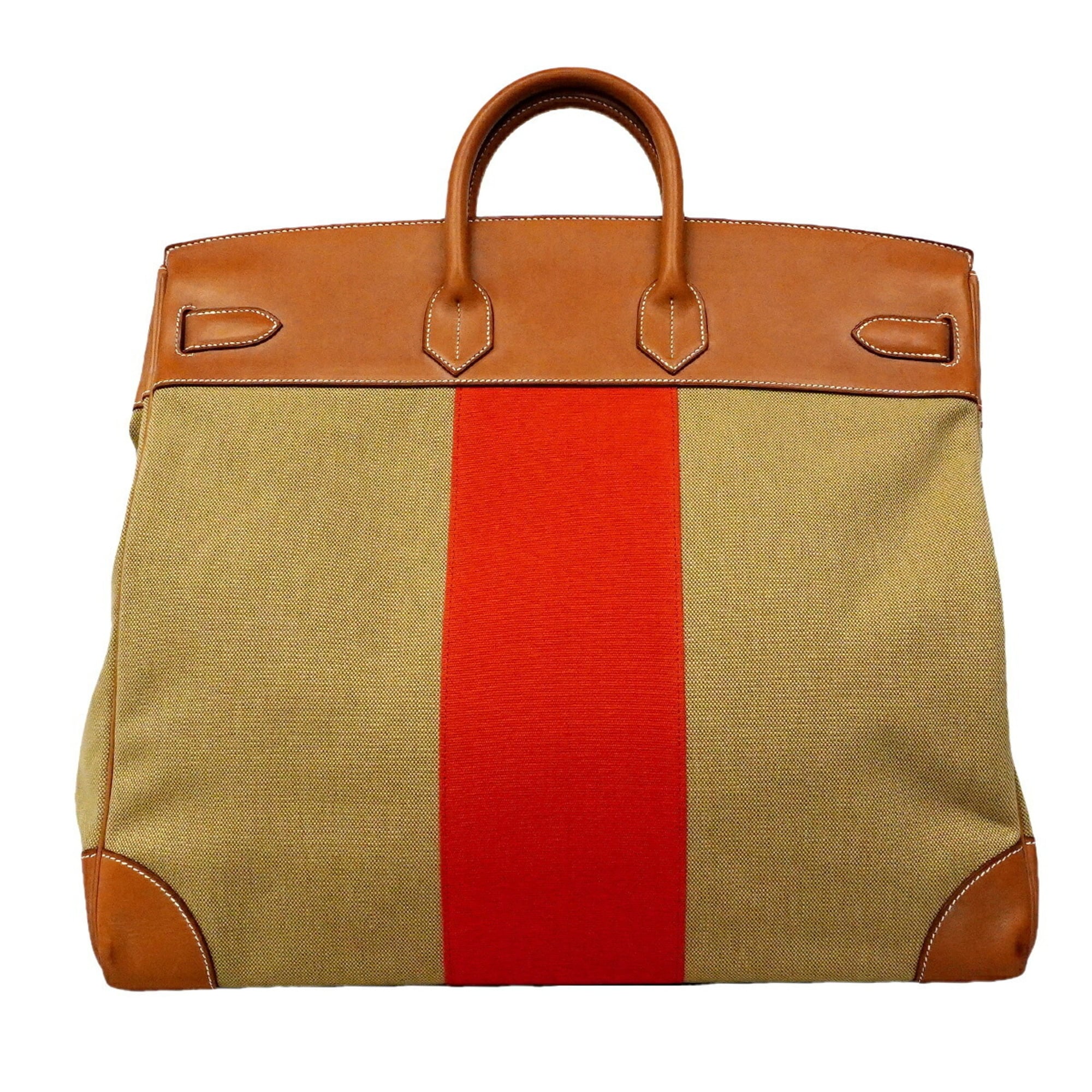 Hermes Fauve Ficelle Toile H Barenia Leather Barenia Leather Handbag (Pre-Owned)
