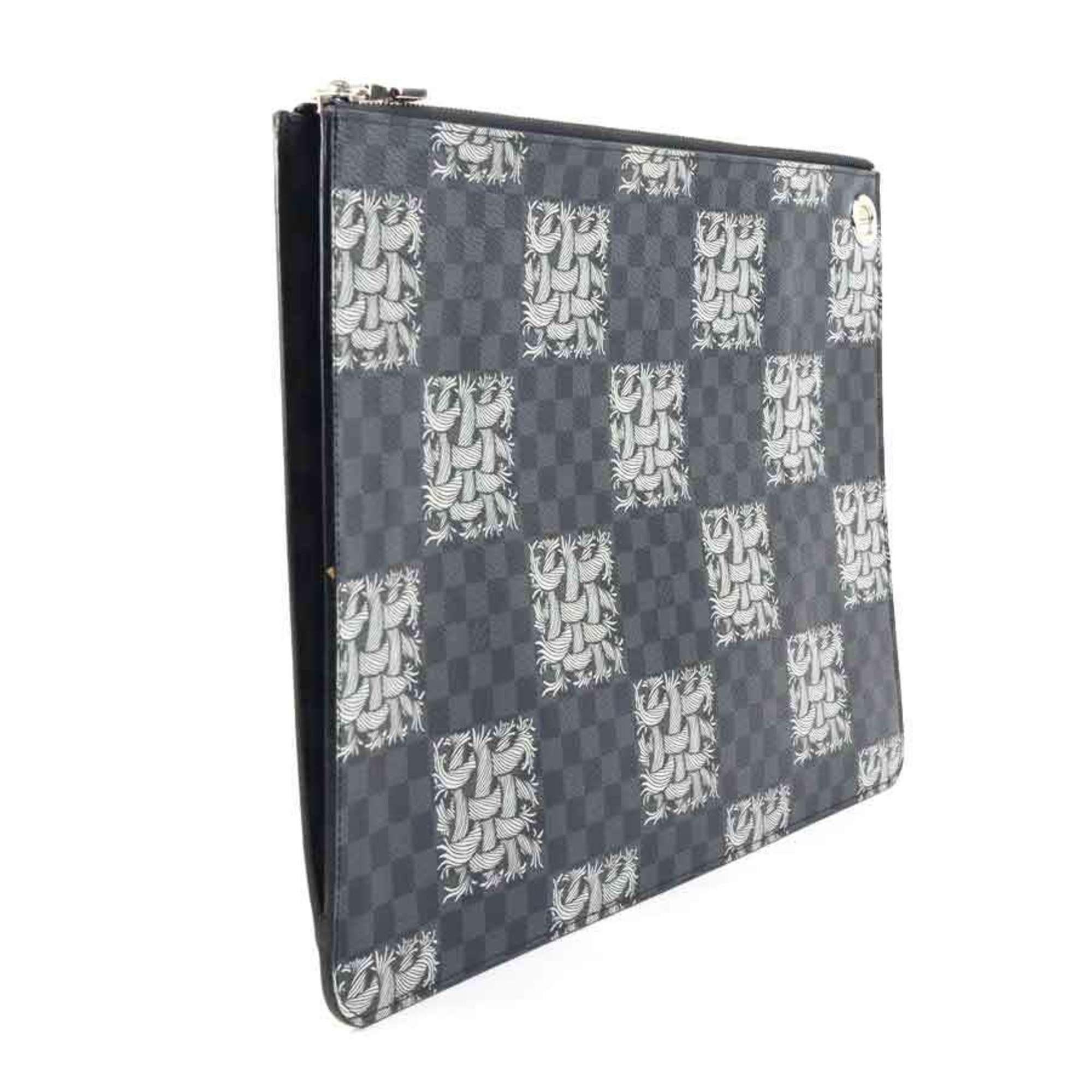 Louis Vuitton Black Damier Graphite Clutch Bag Pochette (Pre-Owned)