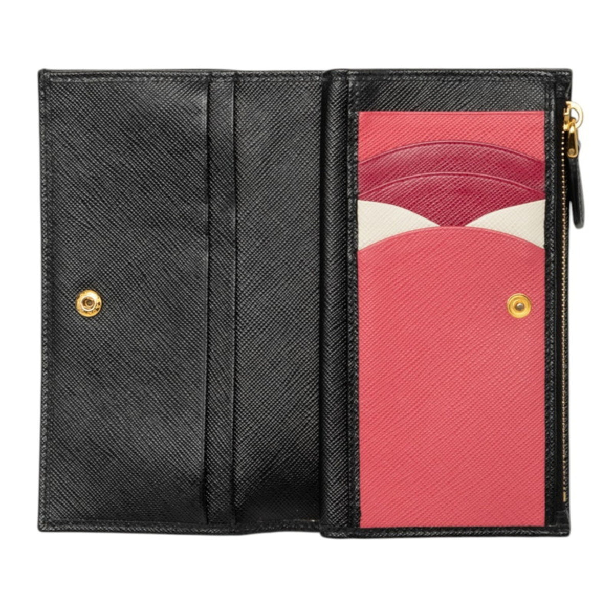 Prada Black Pink Leather Wallet (Bi-Fold) (Pre-Owned)