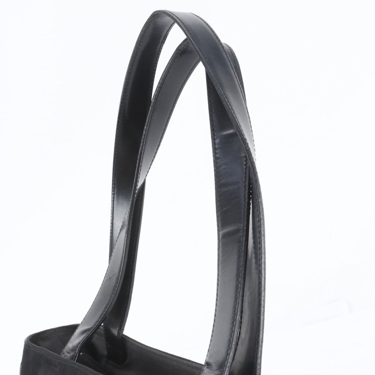 Prada Black Leather Nylon Shoulder Bag Tote Bag (Pre-Owned)
