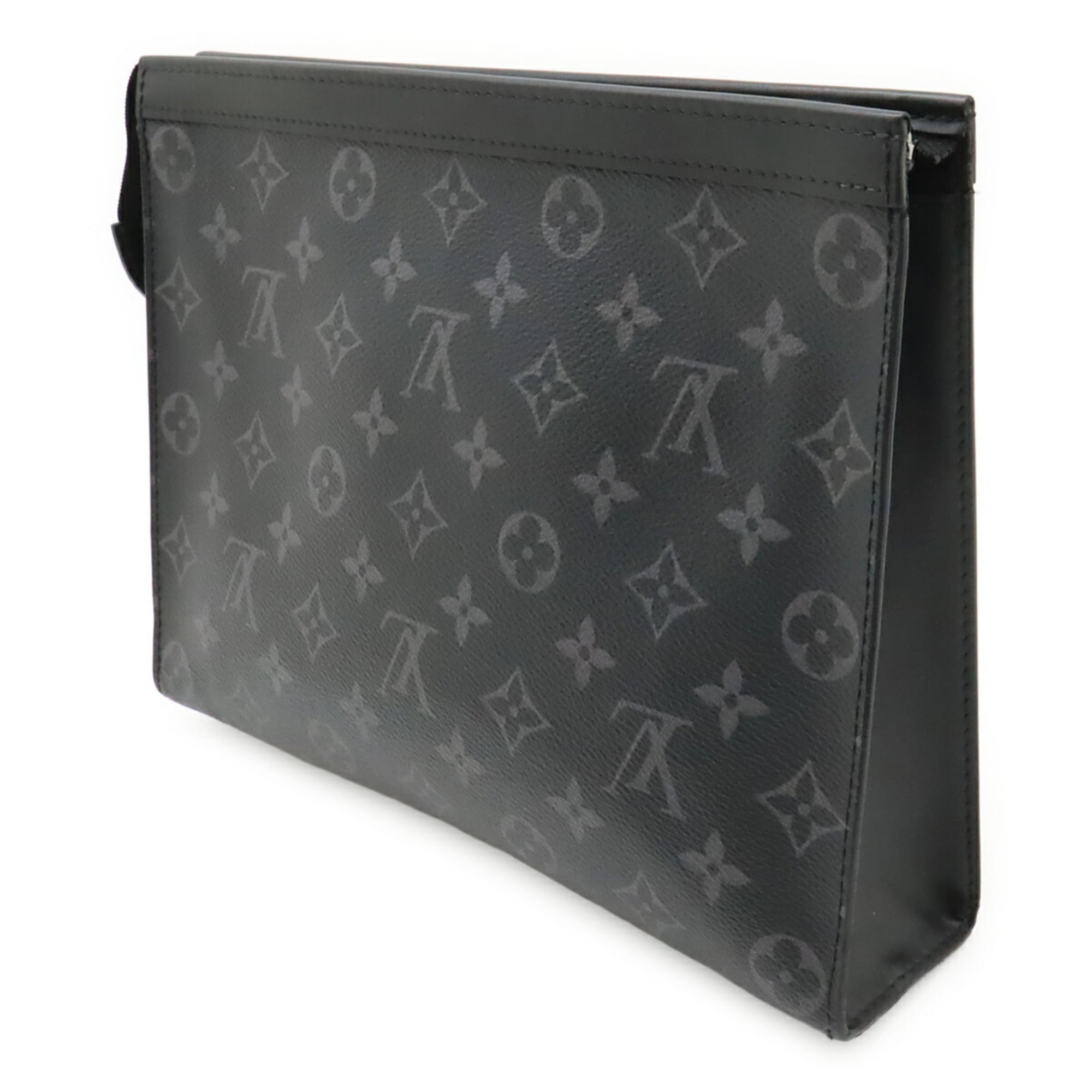 Louis Vuitton Black Gray Monogram Eclipse Monogram Eclipse Clutch Bag Pochette (Pre-Owned)