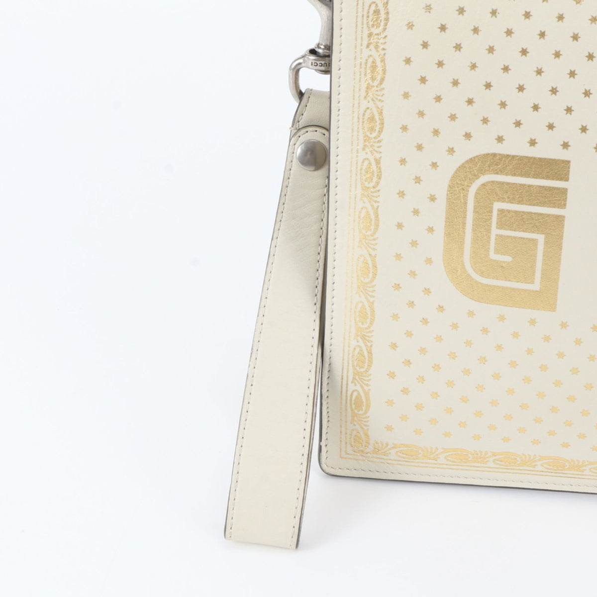Gucci Ivory Leather Clutch Bag Pouch (Pre-Owned)