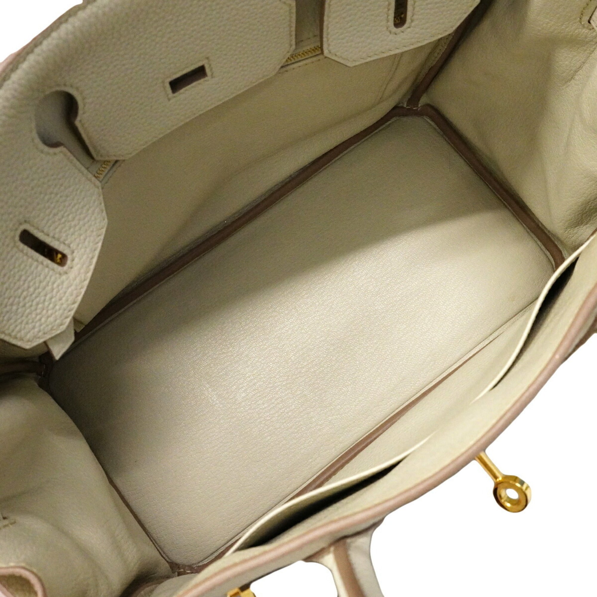 Hermes Gray Taurillon Clemence Leather Handbag (Pre-Owned)