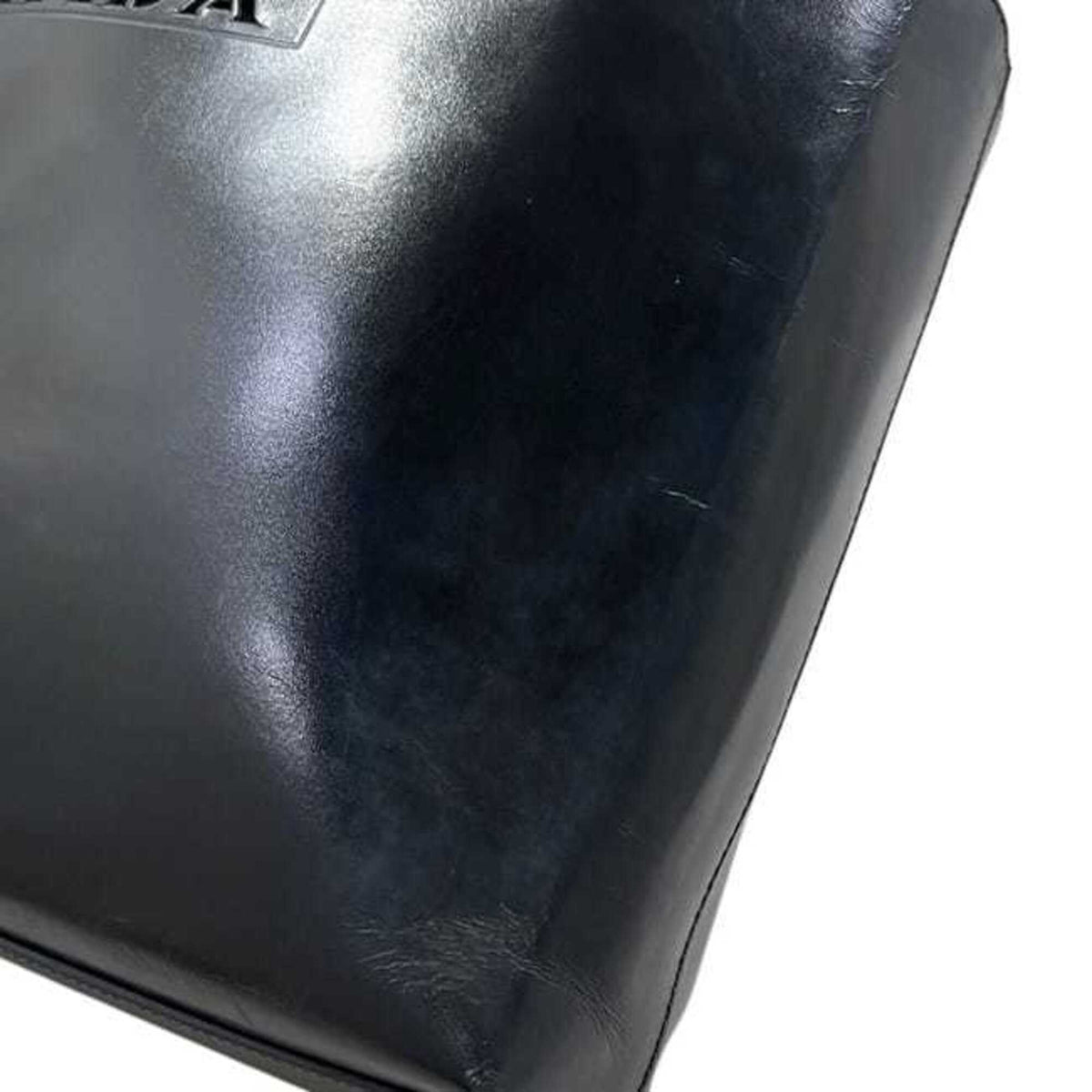 Prada Black Leather Handbag Tote Bag (Pre-Owned)