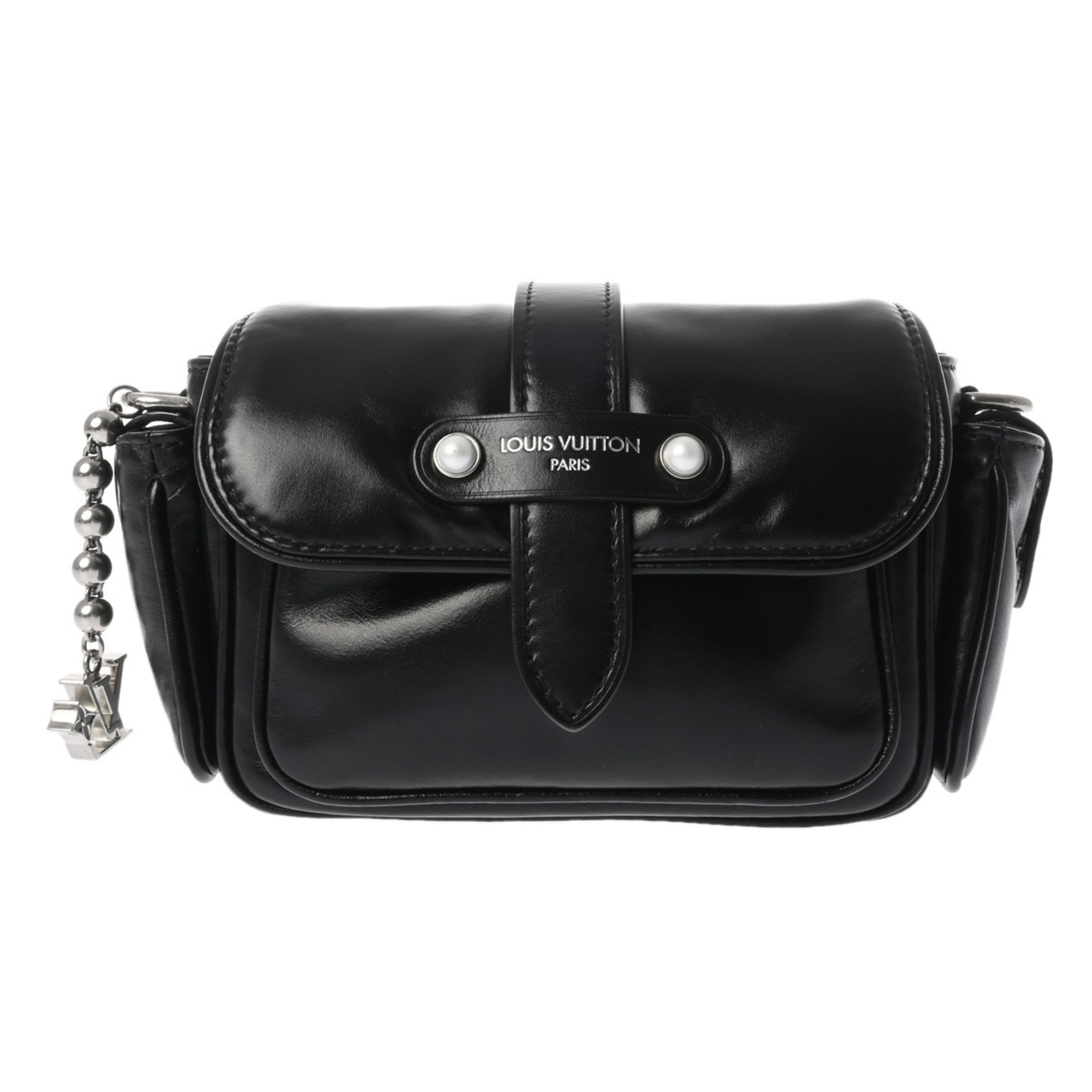 Louis Vuitton Black Leather Shoulder Bag (Pre-Owned)
