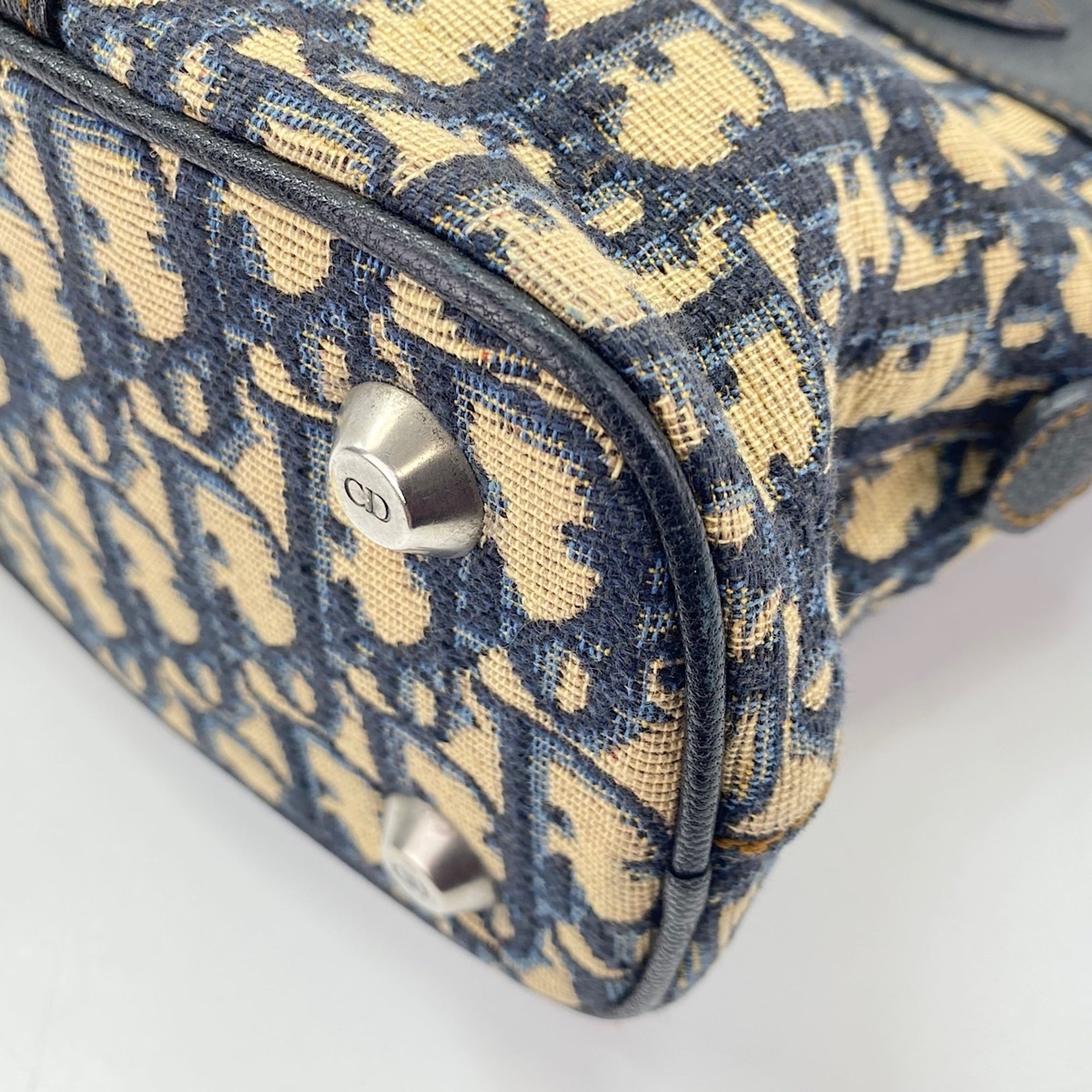 Christian Dior Trotter Navy Trotter Tote Bag (Pre-Owned)