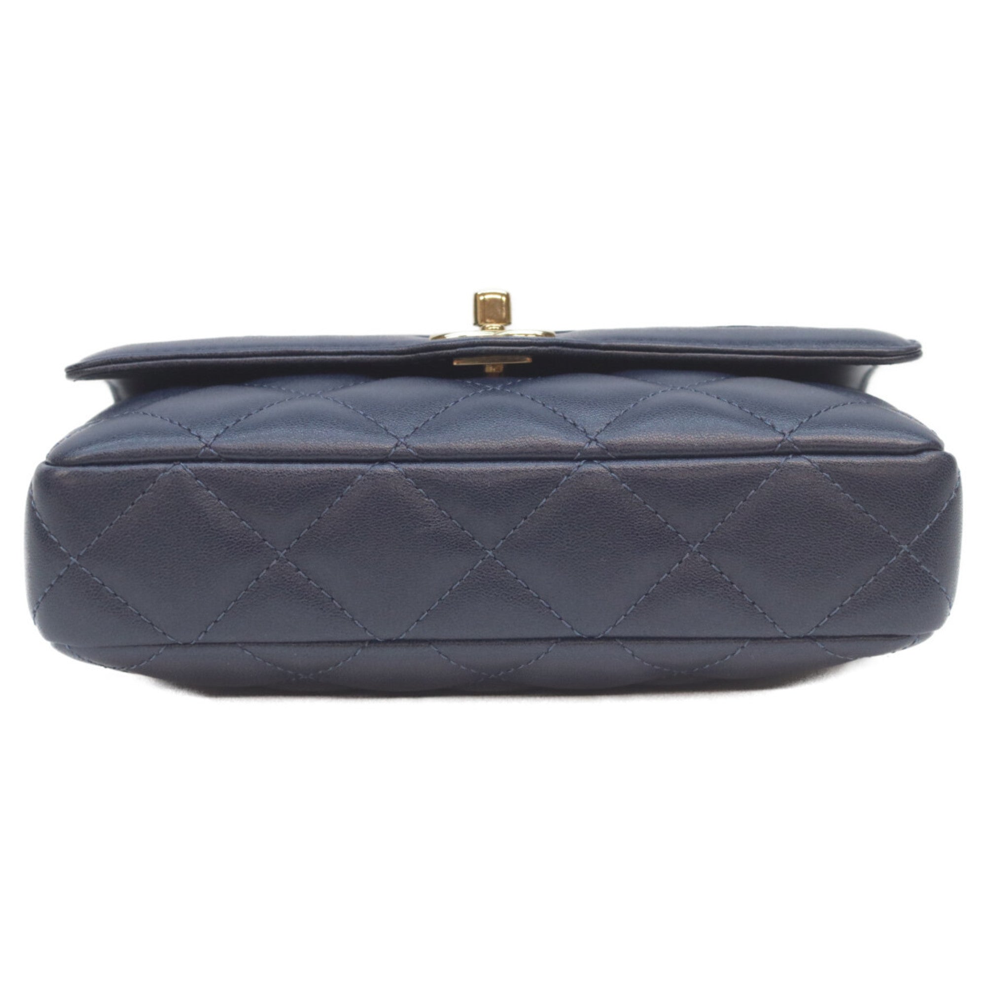 Chanel Navy Leather Shoulder Bag (Pre-Owned)